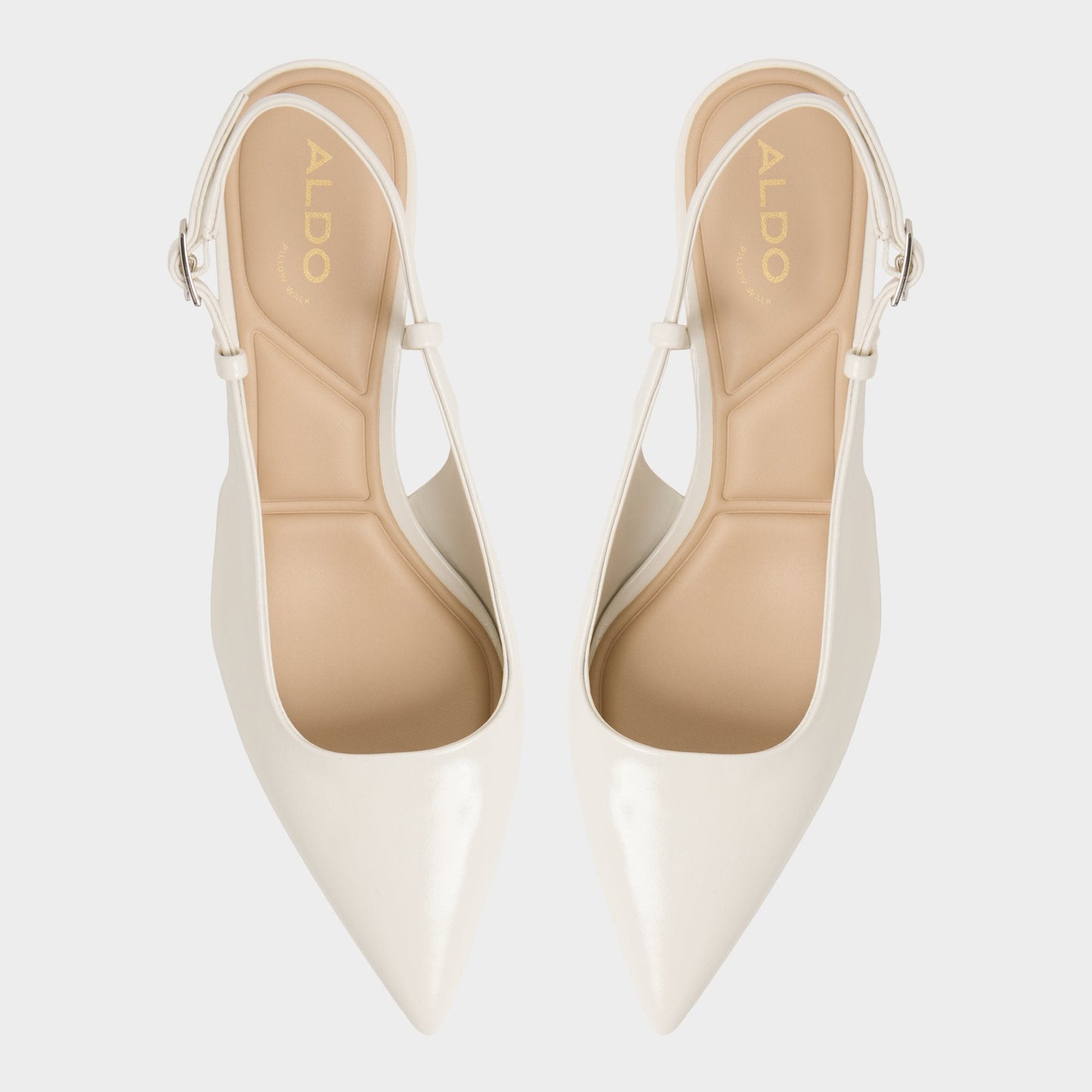 Aldo Adan in White Bone - Slingback heel, Kitten heel Women