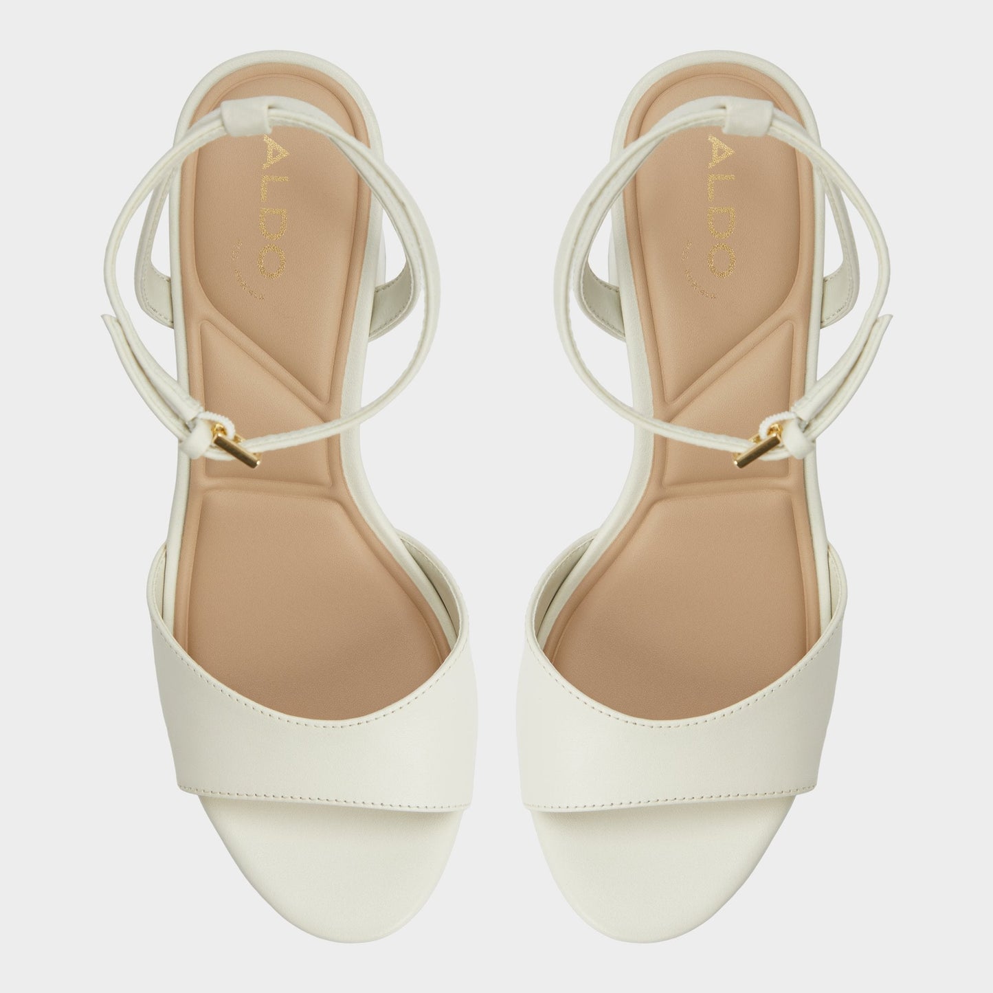 Aldo Gracious White/Bone Women's Block heels - Strappy heeled sandal, Block heel Women