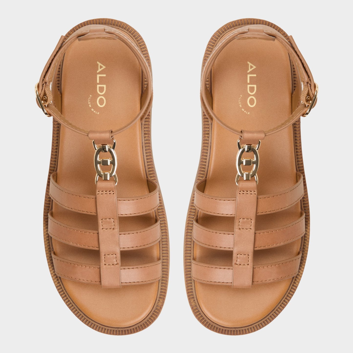 Aldo Lamington Medium Brown Women's Strappy sandals - Gladiator sandal, Lug sole Women