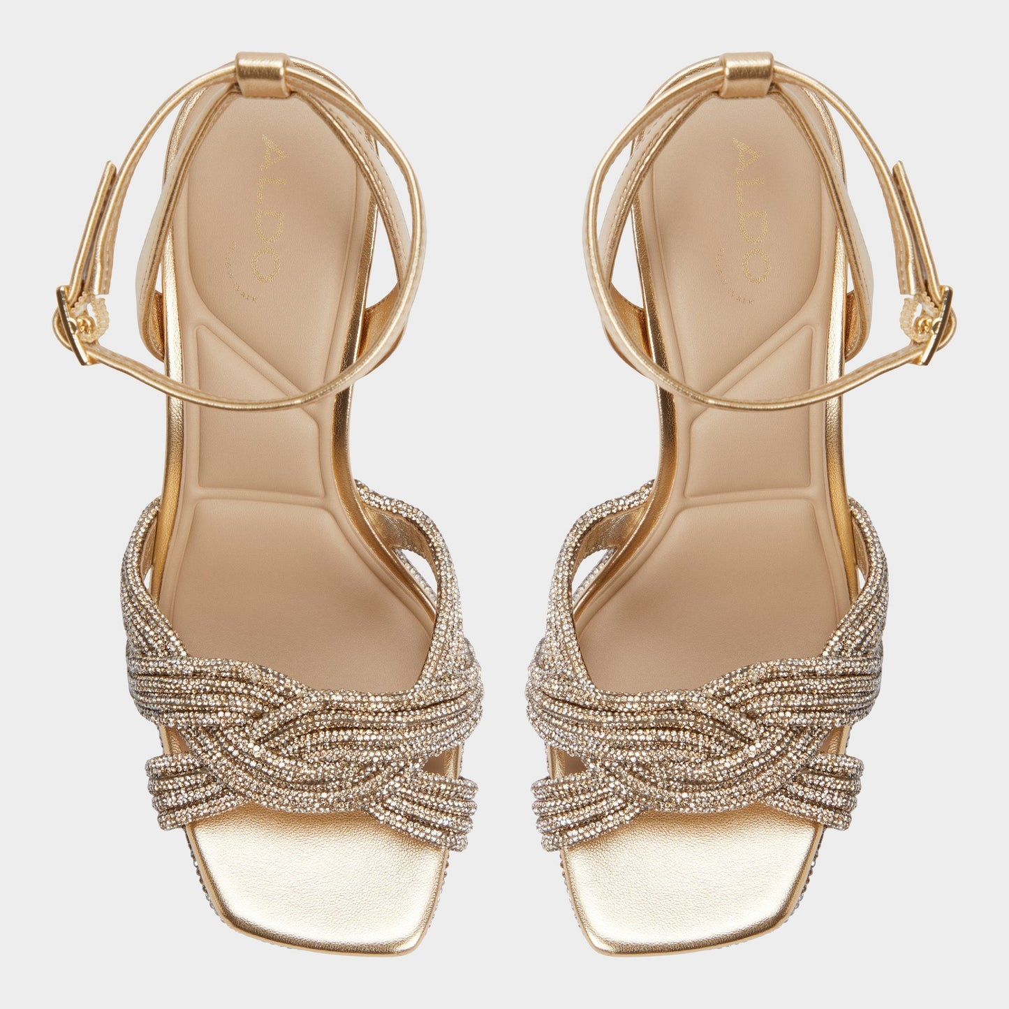 Aldo Shimma Gold Women's Iridescent metallics - Strappy heeled sandal, Platform Women