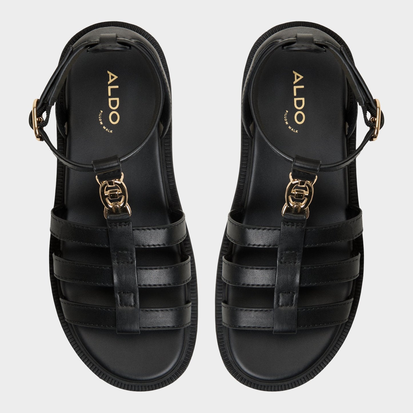 Aldo Lamington Black Women's Strappy sandals - Gladiator sandal, Lug sole Women