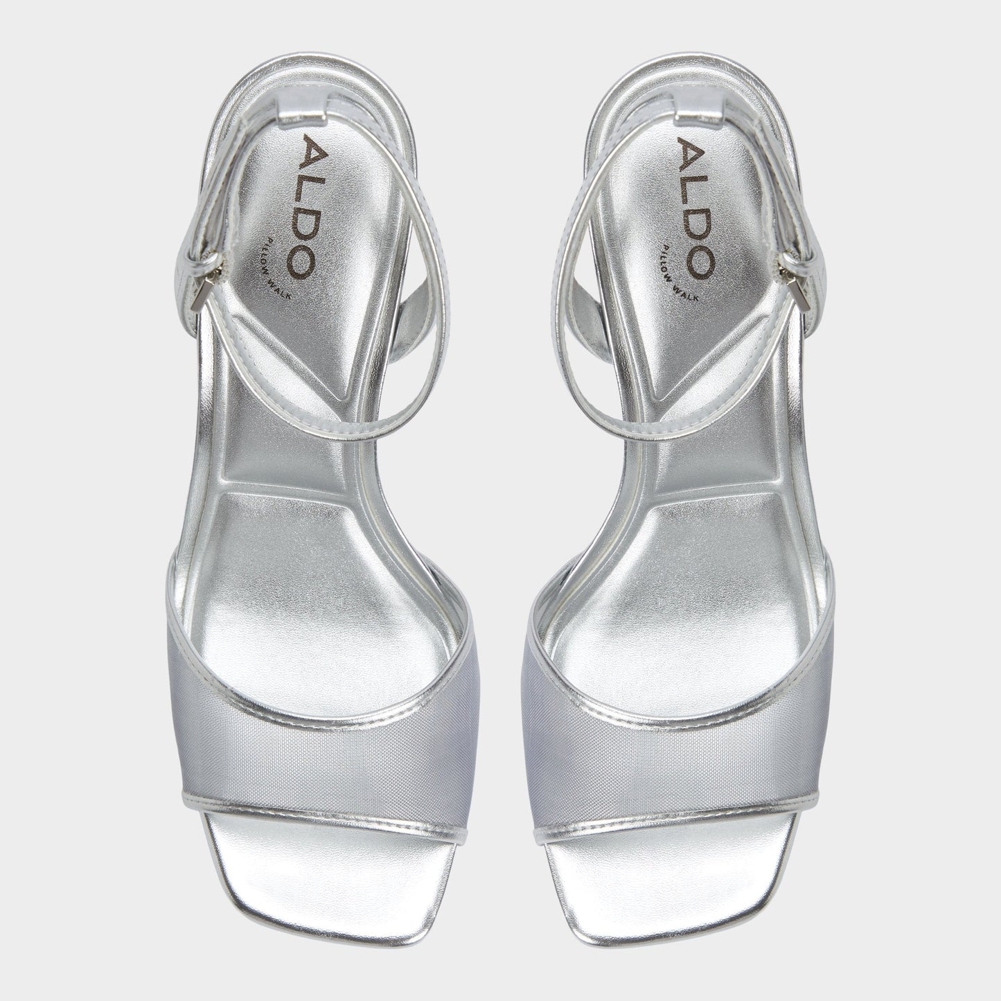 Aldo Chicglimmer Silver Women's Platform sandals - Strappy heeled sandal, Block heel Women