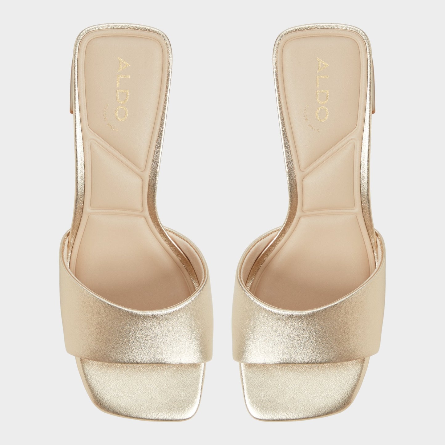 Aldo Tisha Gold Women's Heeled mules - Heeled mule, Block heel Women