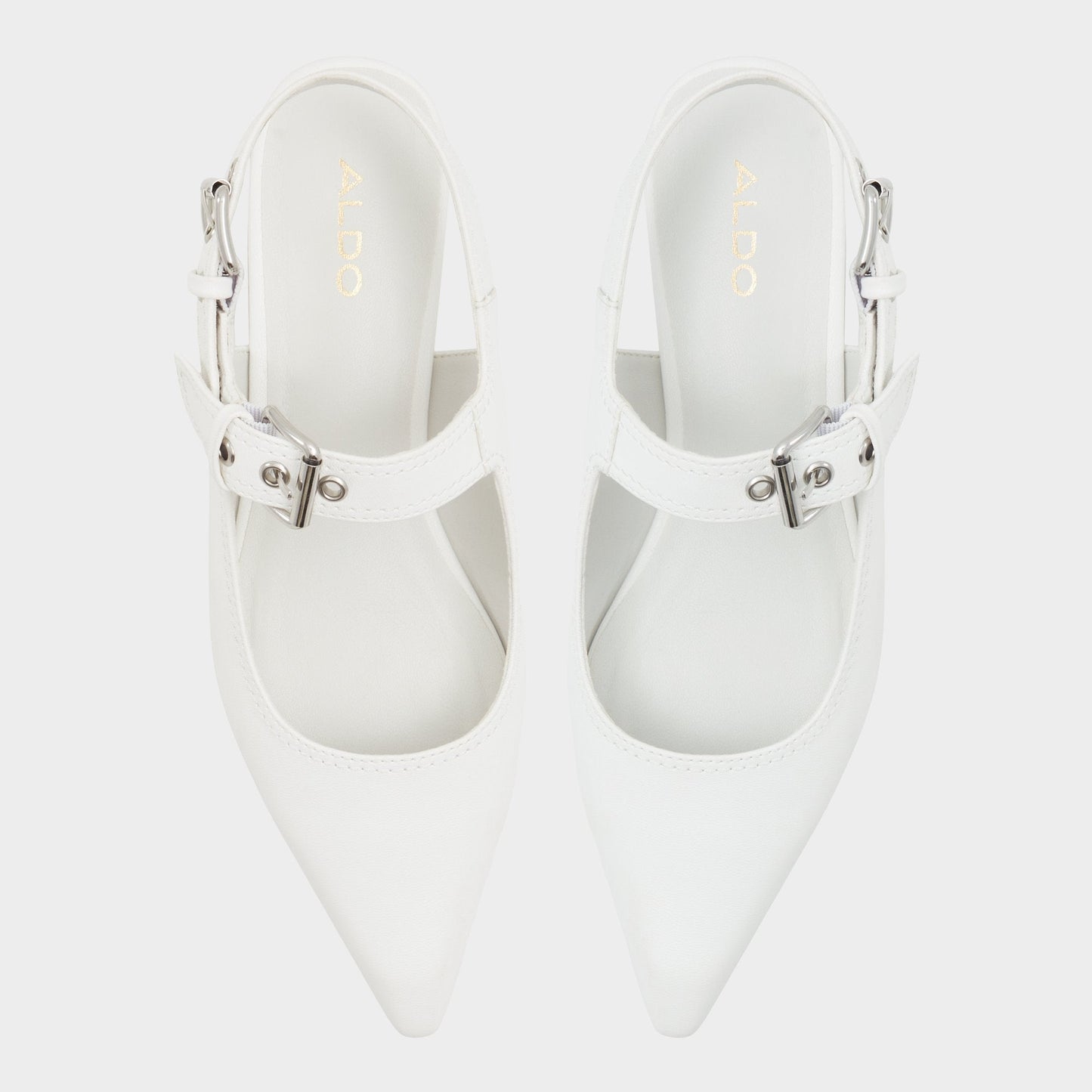 Aldo Kellya White Women's Slingbacks - Sling back high heel, Kitten heel Women