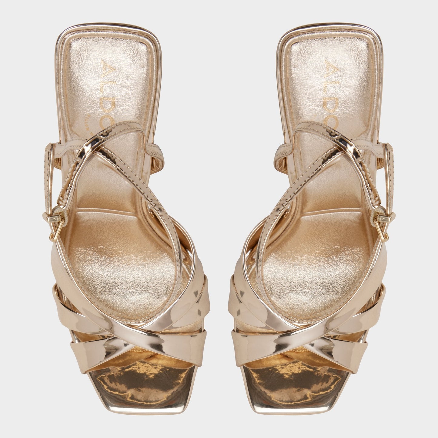 Aldo Meteora in Gold - Strappy heeled sandal, Stiletto heel Women