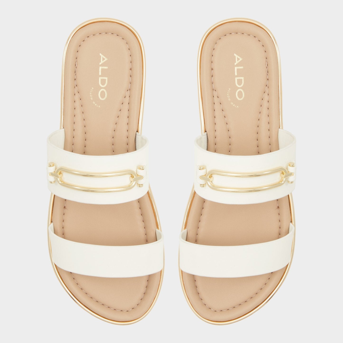 Aldo Lagoon White Women's Strappy sandals - Slide sandal, Footbed sandal Women
