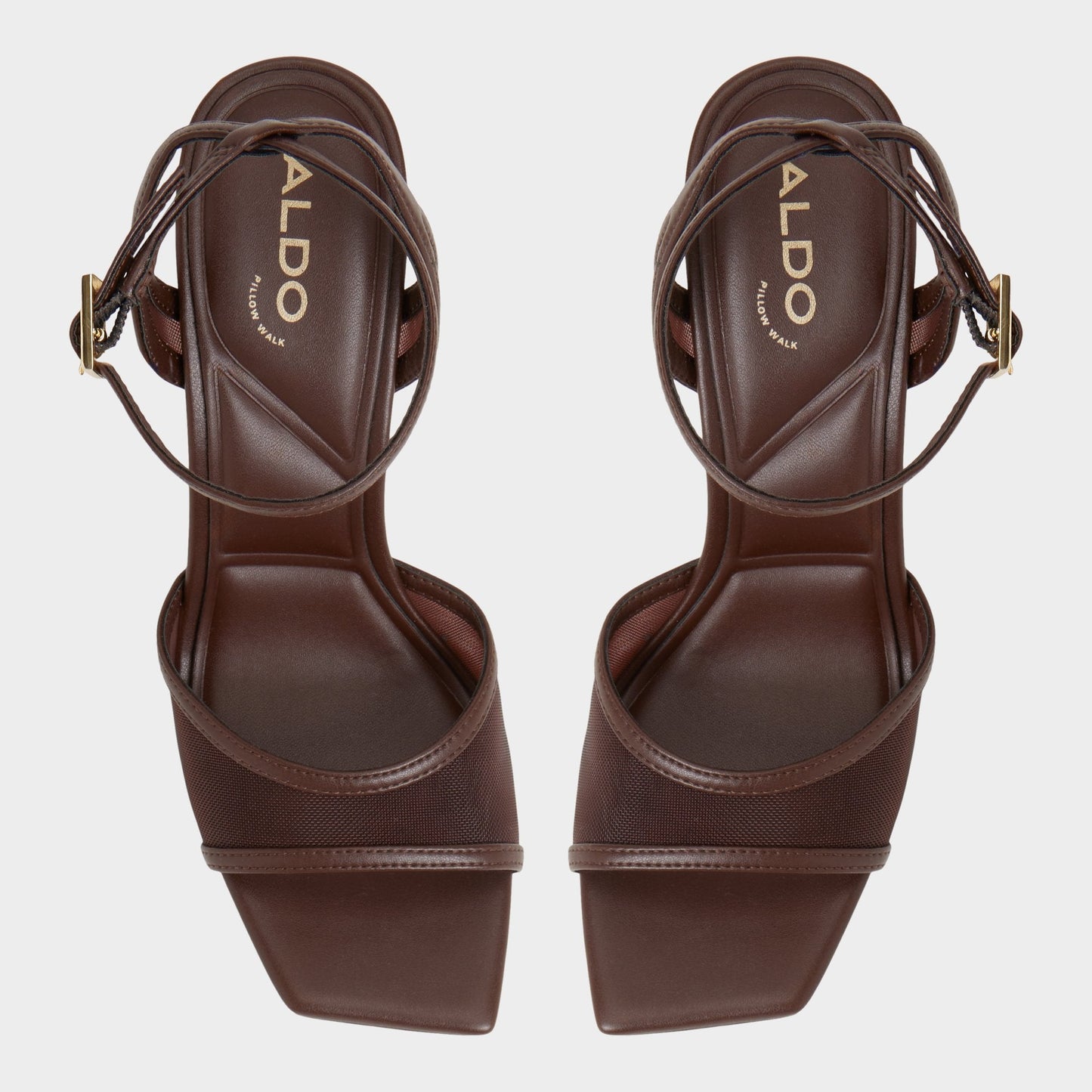 Aldo Sharra in Dark Brown - Strappy heeled sandal, Stiletto heel Women