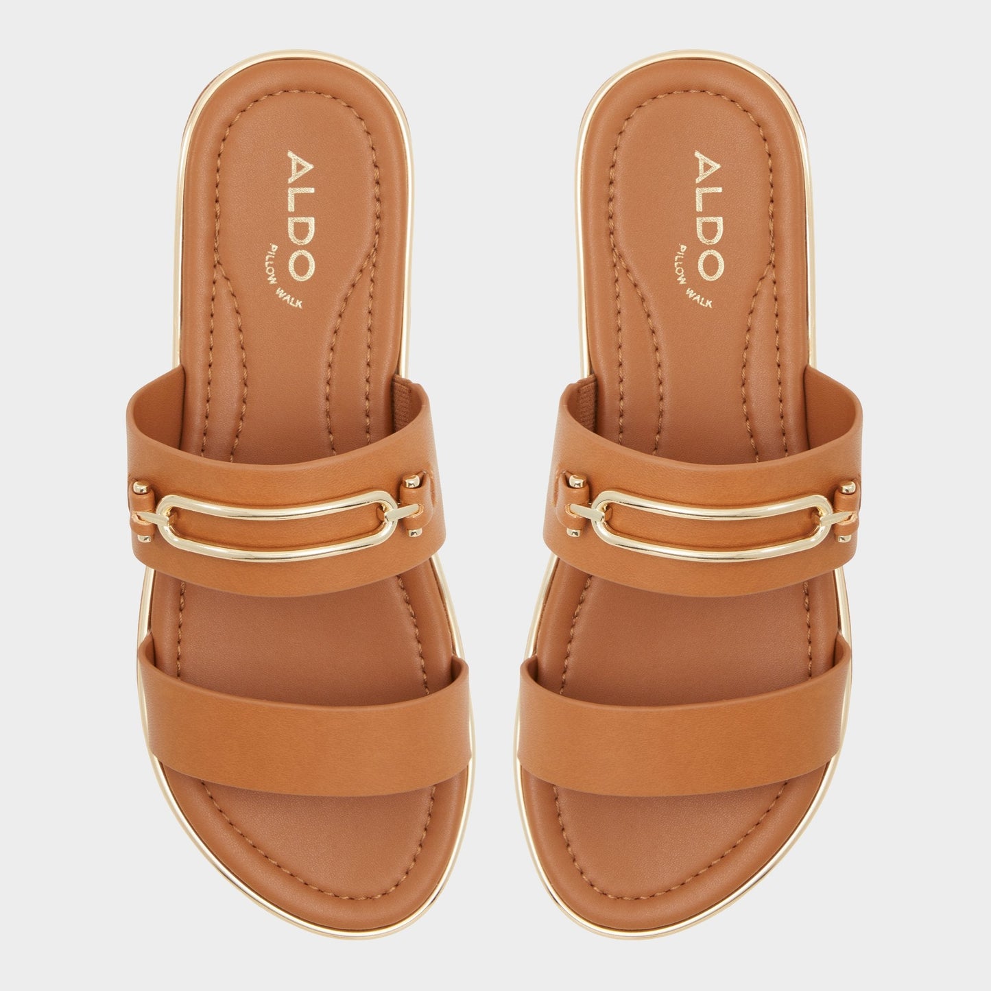 Aldo Lagoon Other Brown Women's Flats - Strappy flat sandal, Footbed sandal Women