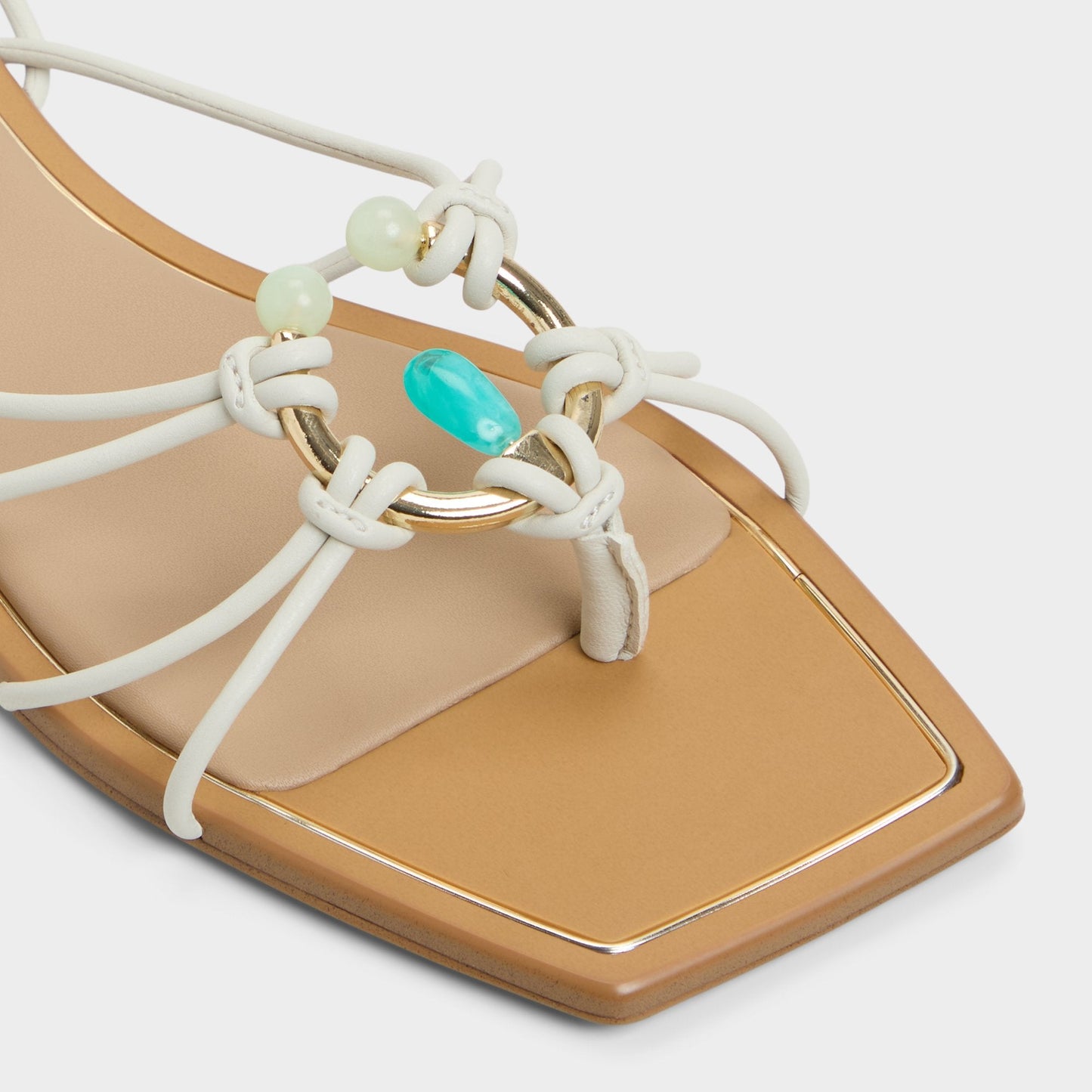 Aldo Nirena White/Bone Women's Flats - Strappy flat sandal Women