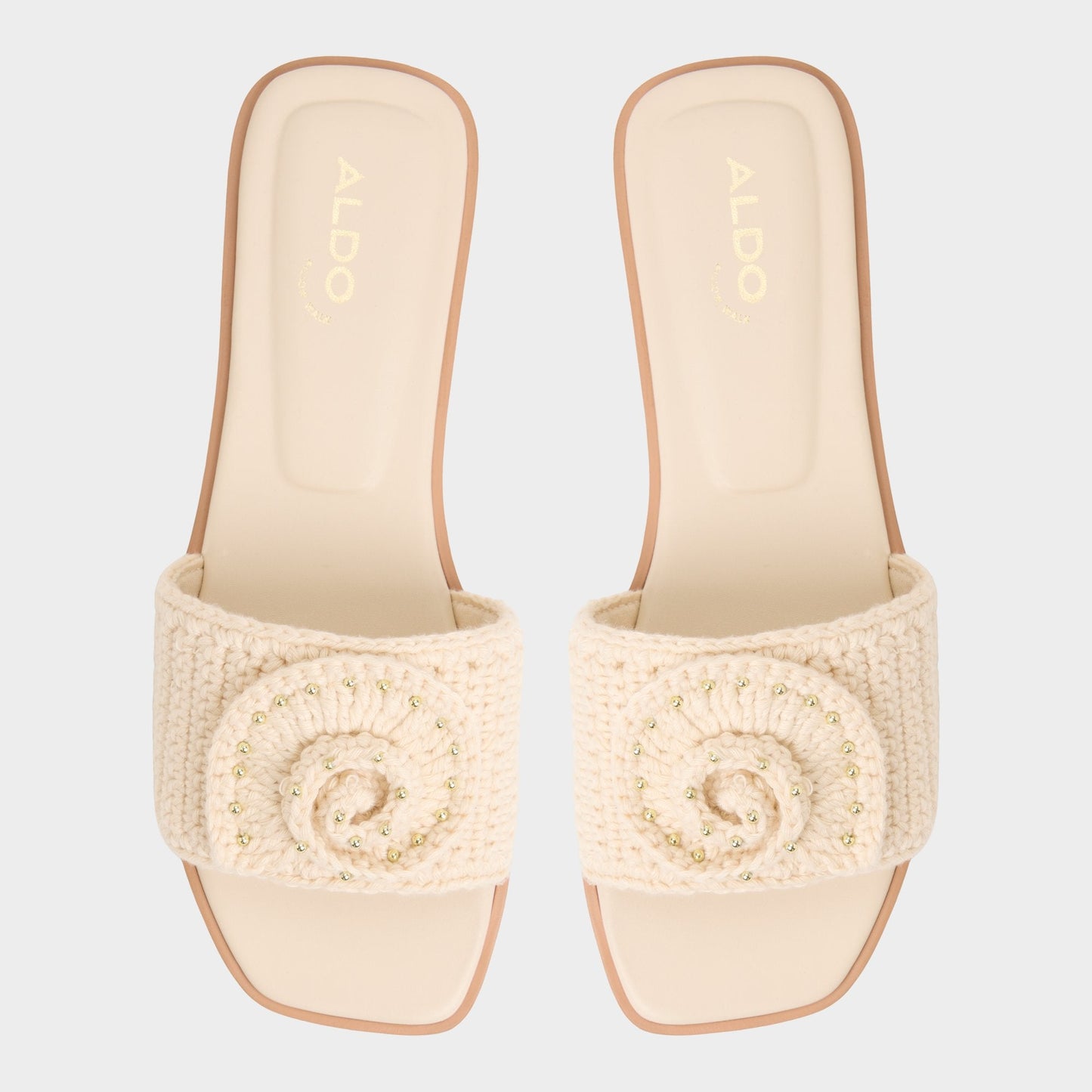 Aldo Sabbia Light Beige Women's Flats - Slide sandal Women