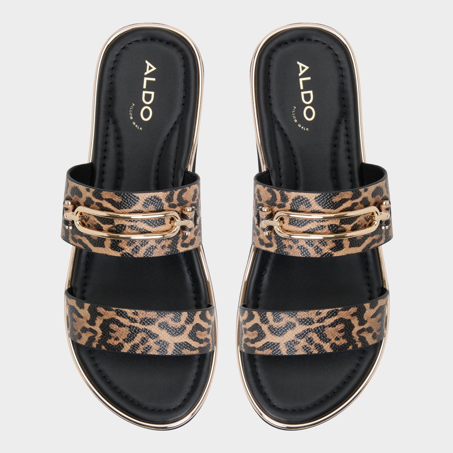 Aldo Lagoon Brown Multi Women's Flats - Strappy flat sandal, Footbed sandal Women