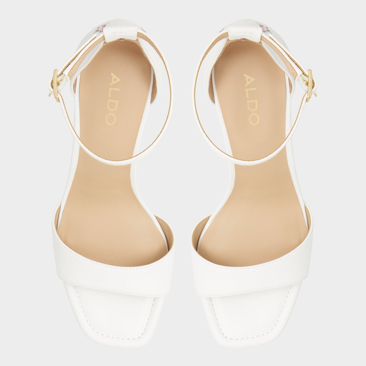 Aldo Enaegyn White Multi Women's Strappy sandals - Strappy heeled sandal, Block heel Women