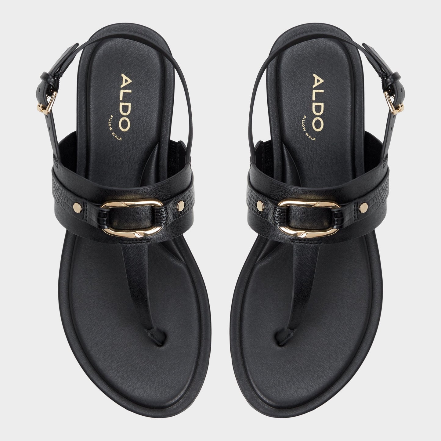 Aldo Taylen Black Women's Footbed sandals - T-strap sandal Women