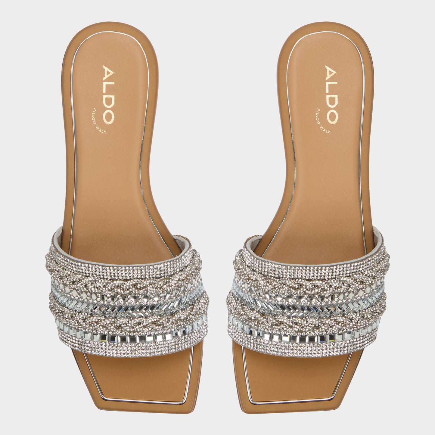 Aldo Navalia Silver Women's Flats - Slide sandal Women