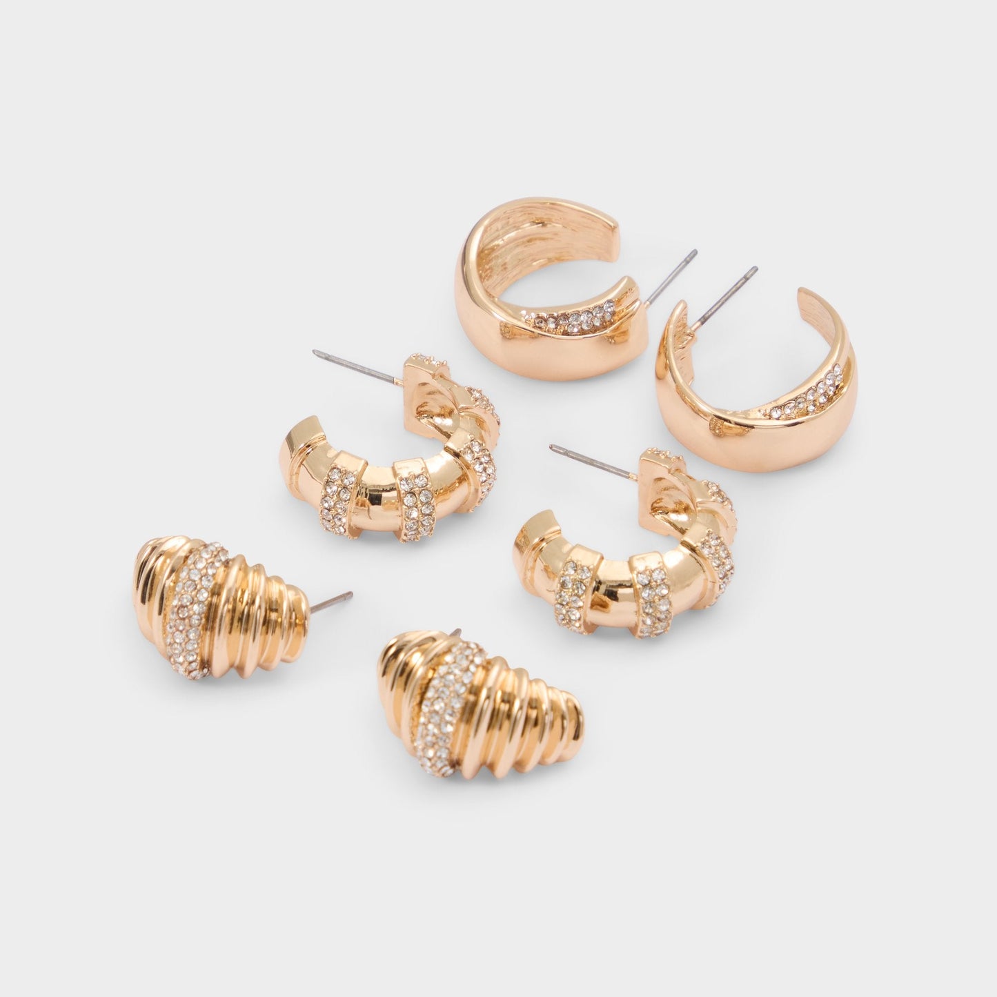 Aldo Triplecharm in Gold Clear Multi - Hoop earrings Women|Accessories