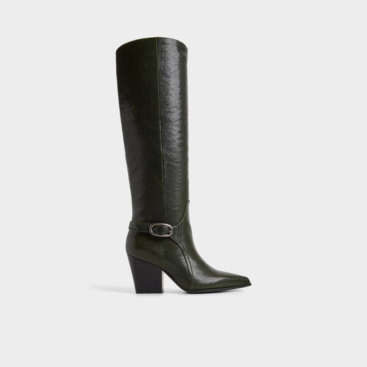 Aldo Saddle in Dark Green - Knee-high boot, Block heel Women|Bags