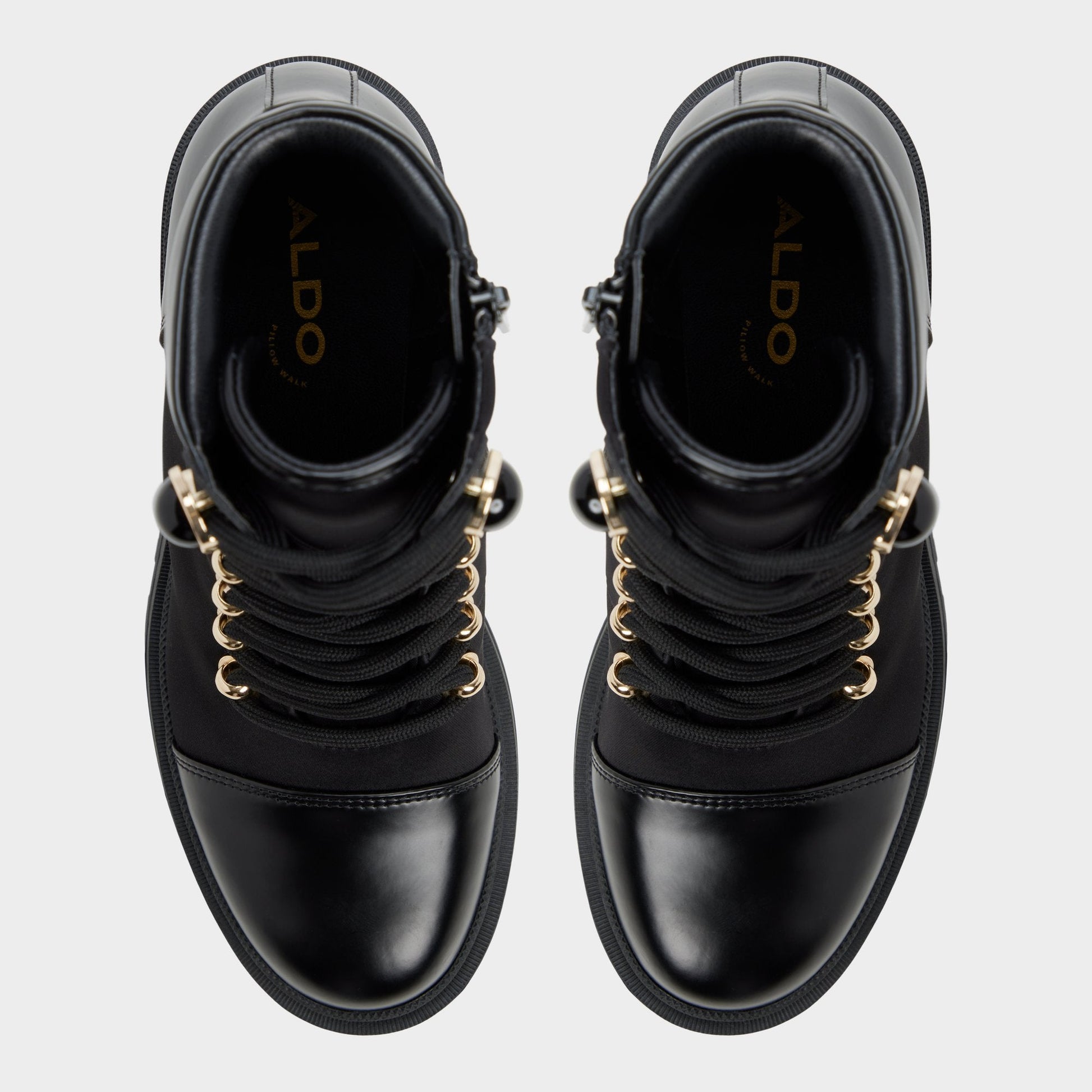 Aldo Mariettia in Black - Lace-up boot, Lug sole Women