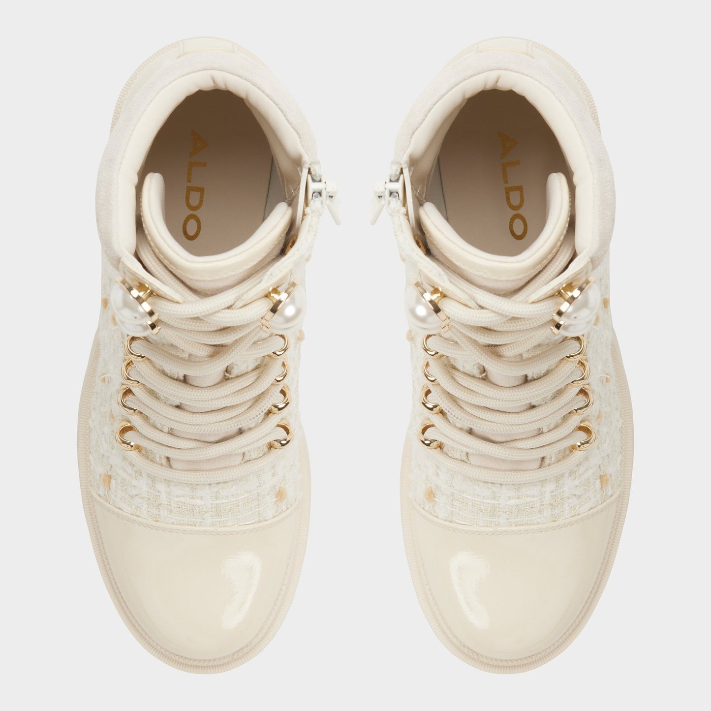 Aldo Mariettia in Other White - Lace-up boot, Lug sole Women