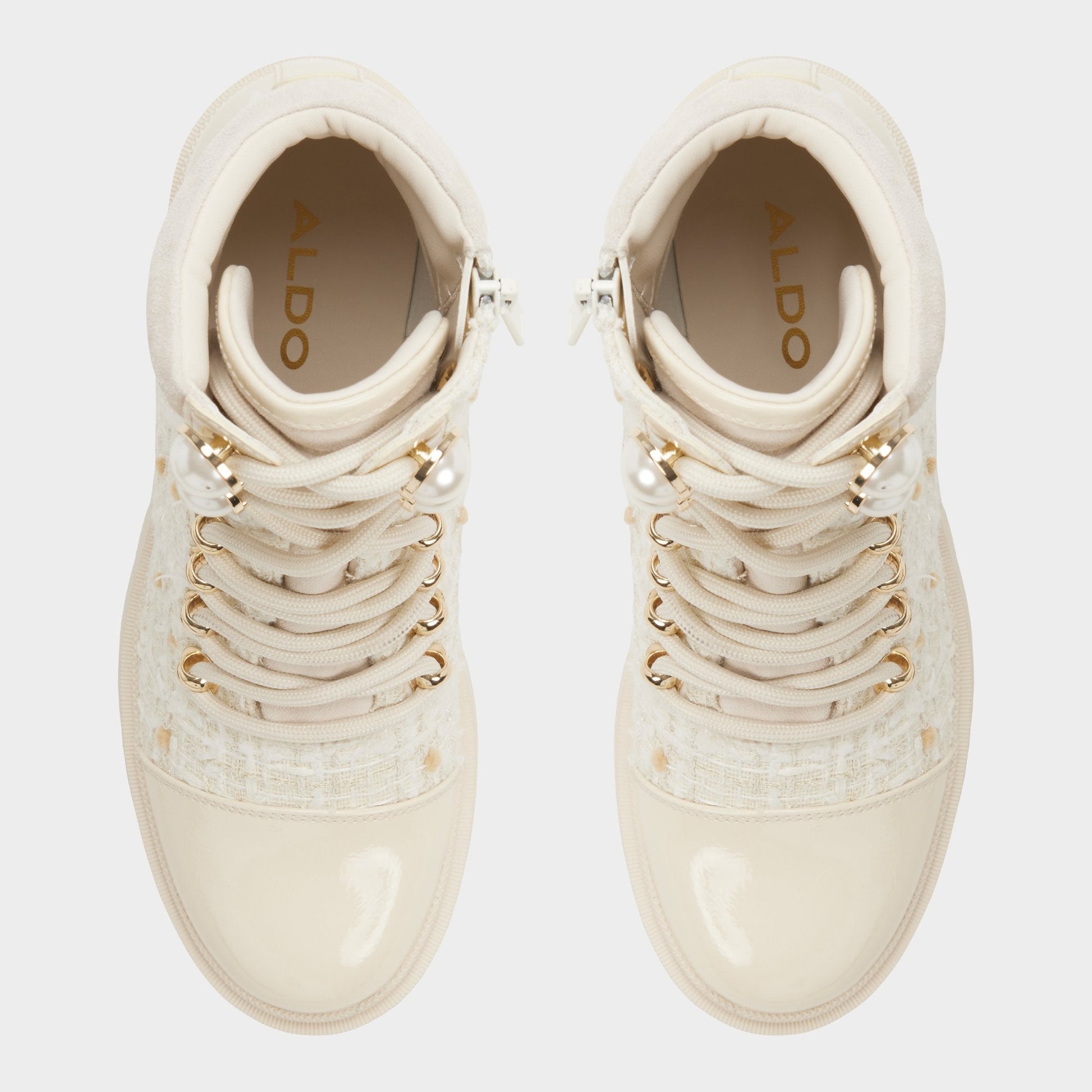 Aldo Mariettia in Other White - Lace-up boot, Lug sole Women