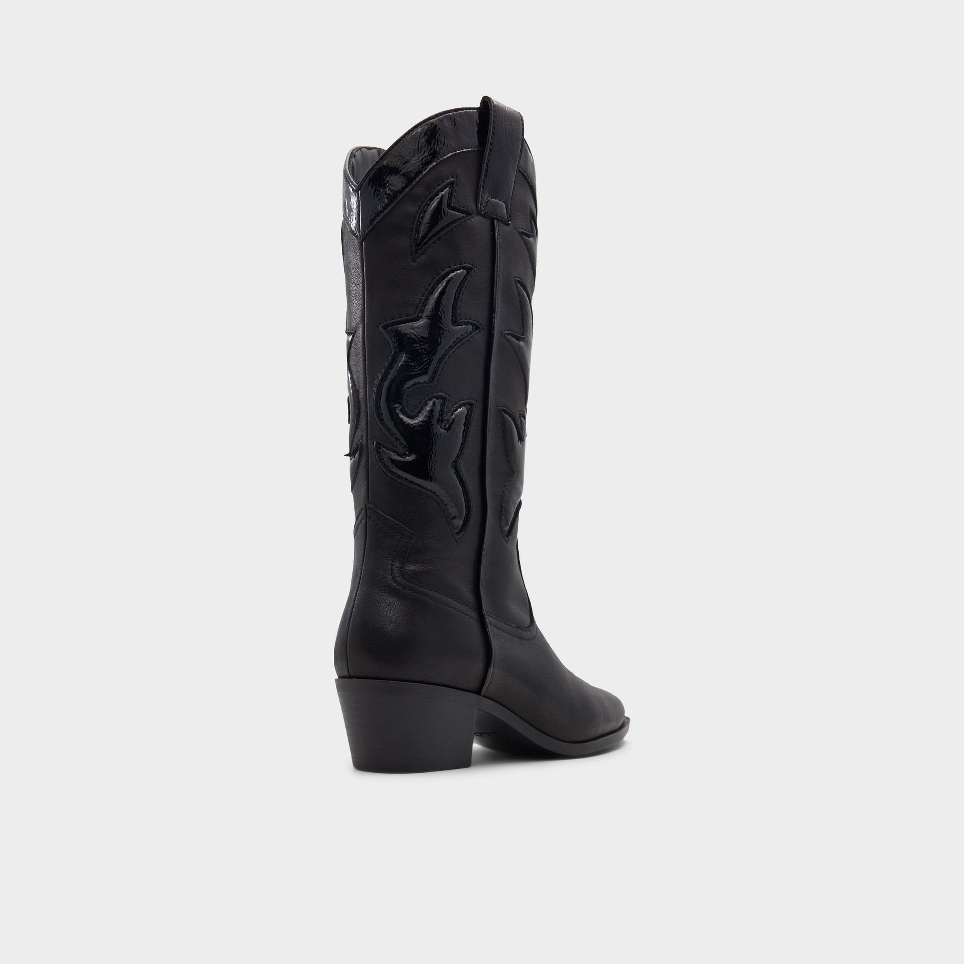 Aldo Nebraska Black Women's Western - Mid-calf western boot, Block heel Women