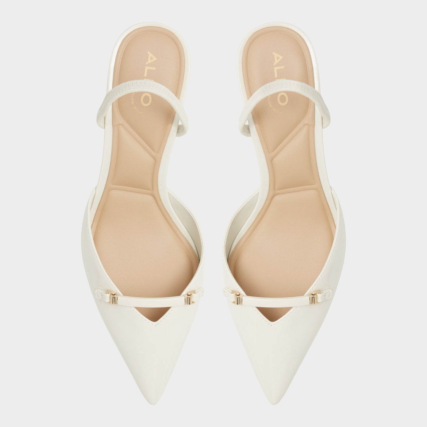 Aldo Nailah White/Bone Women's Kitten heels - Slingback heel, Kitten heel Women