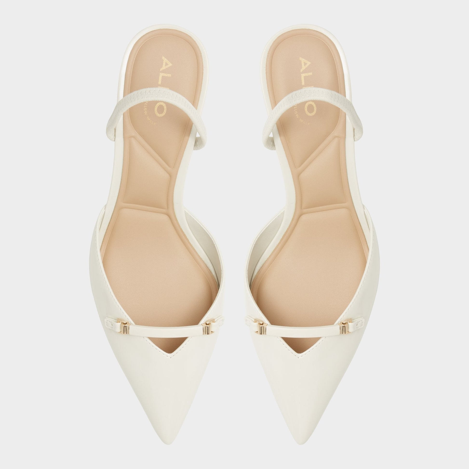 Aldo Nailah White/Bone Women's Kitten heels - Slingback heel, Kitten heel Women