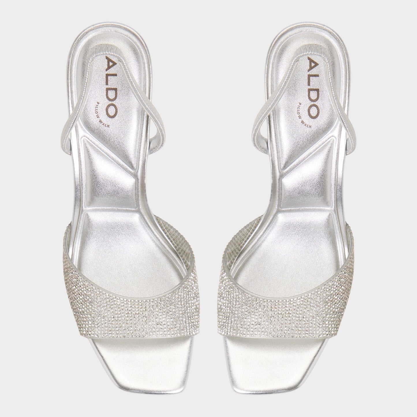 Aldo Andyana Silver Women's Strappy sandals - Slingback heeled sandal, Stiletto heel Women