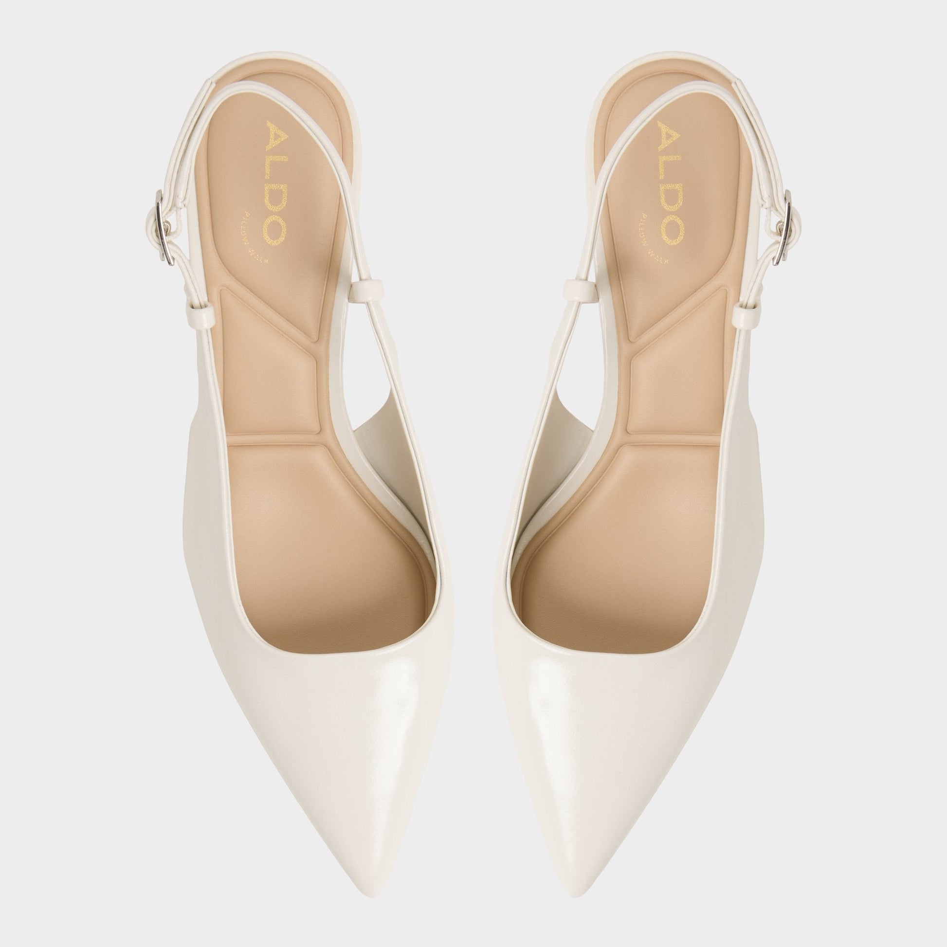 Aldo Adan in White Bone - Slingback heel, Kitten heel Women