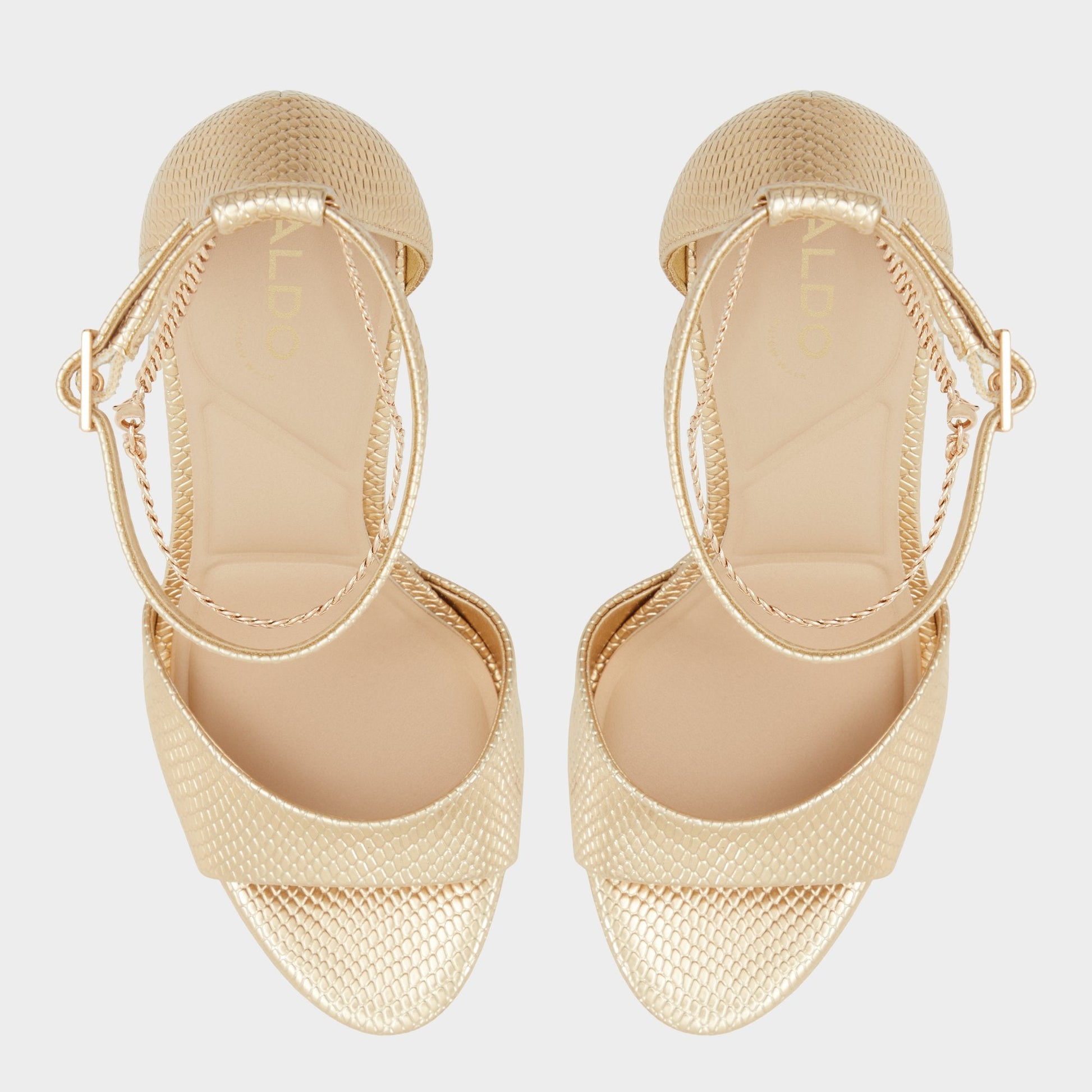 Aldo Afumeth Gold Women's Platform sandals - Strappy heeled sandal, Stiletto platform Women