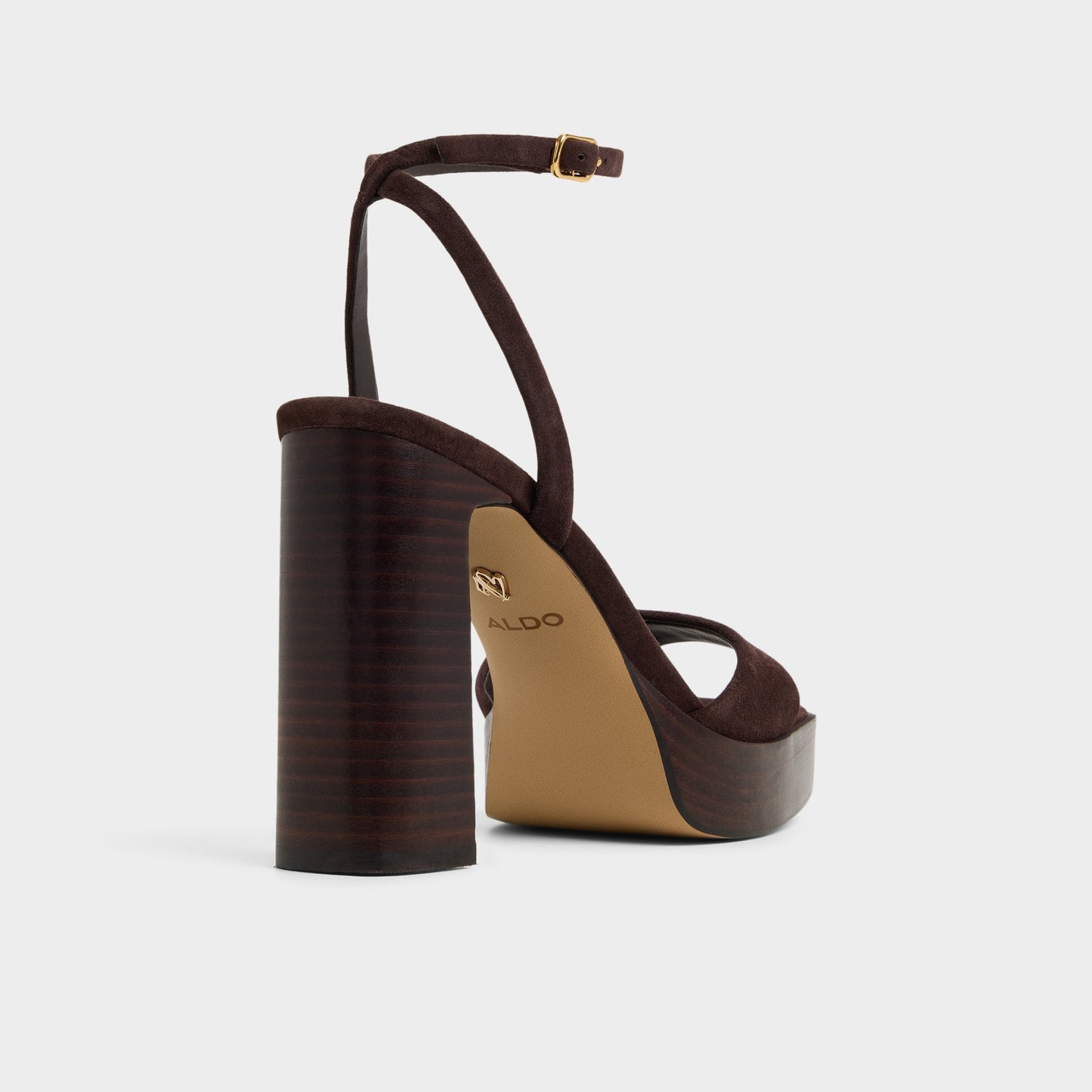 Aldo Lothon Dark Brown Women's Platform sandals - Strappy heeled sandal, Platform Women