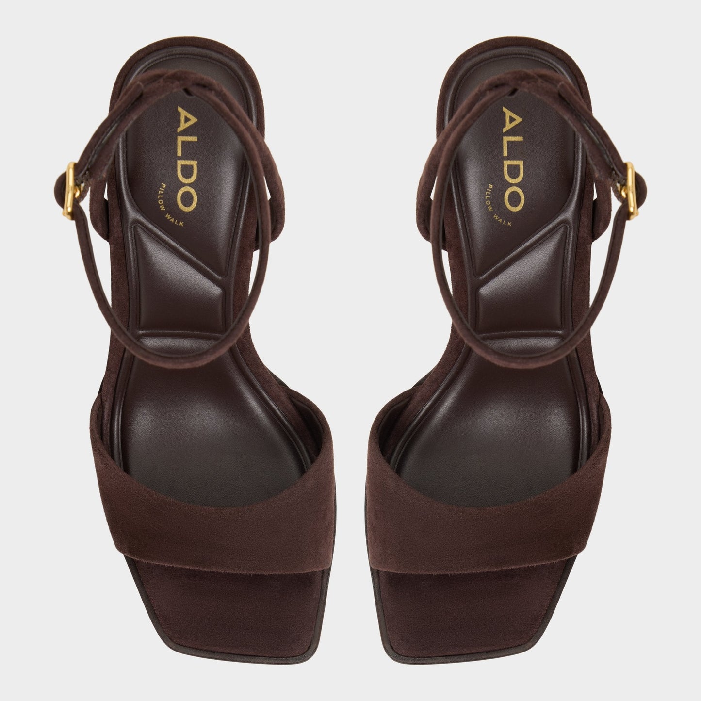 Aldo Lothon Dark Brown Women's Platform sandals - Strappy heeled sandal, Platform Women