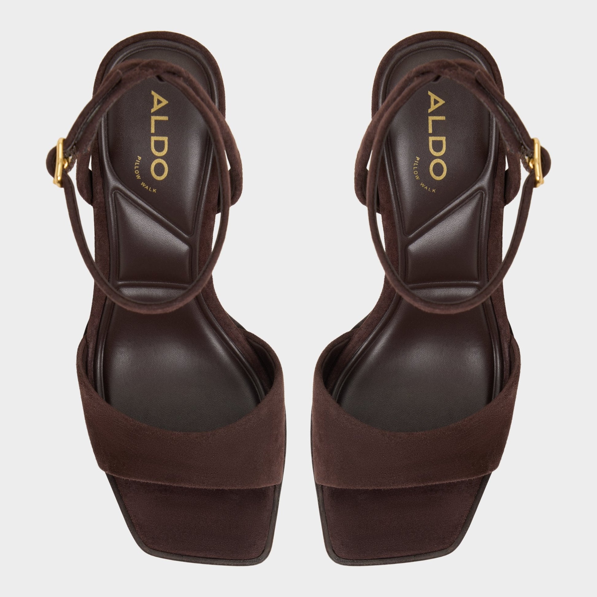 Aldo Lothon Dark Brown Women's Platform sandals - Strappy heeled sandal, Platform Women