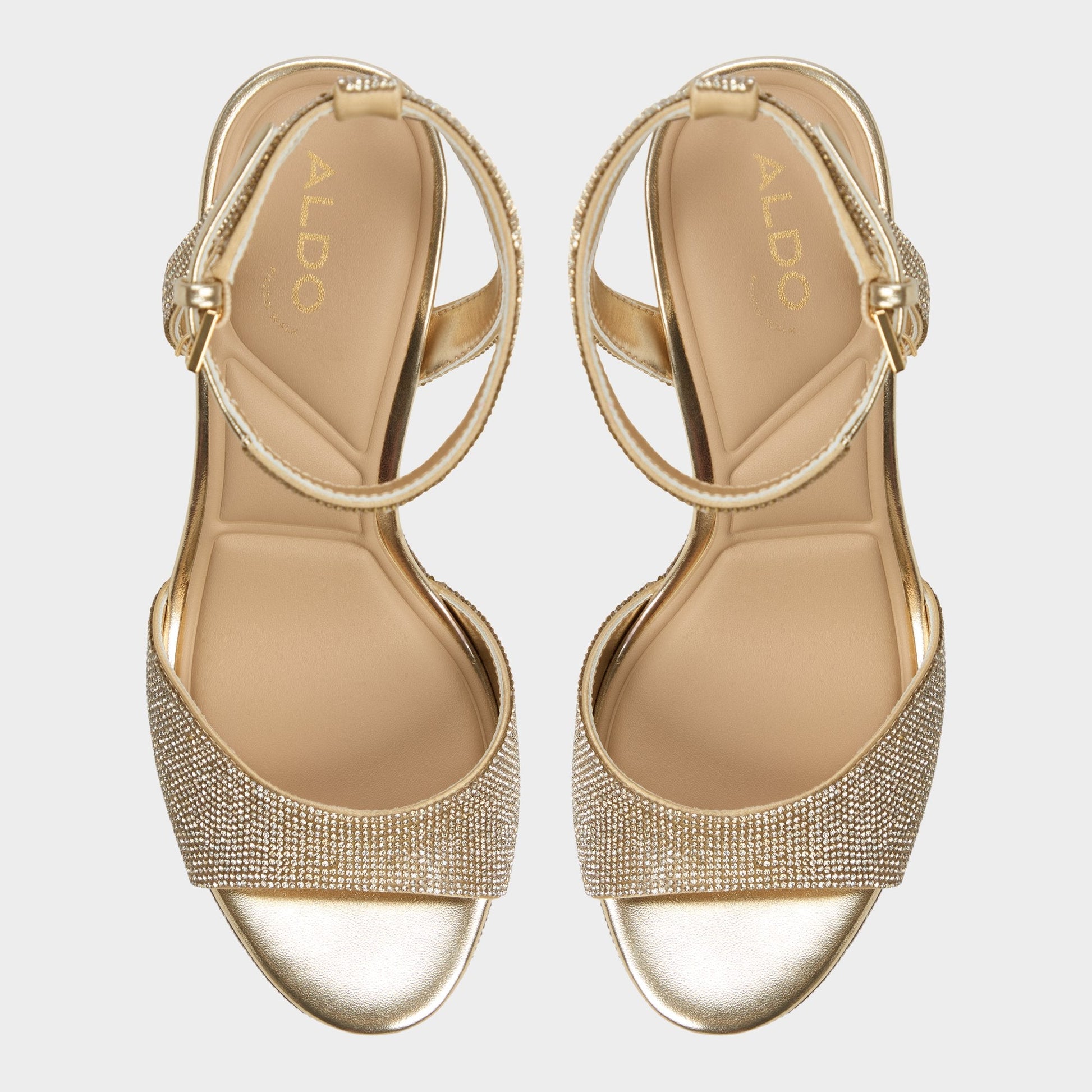 Aldo Alluring Champagne Women's Strappy sandals - Strappy heeled sandal, Platform Women