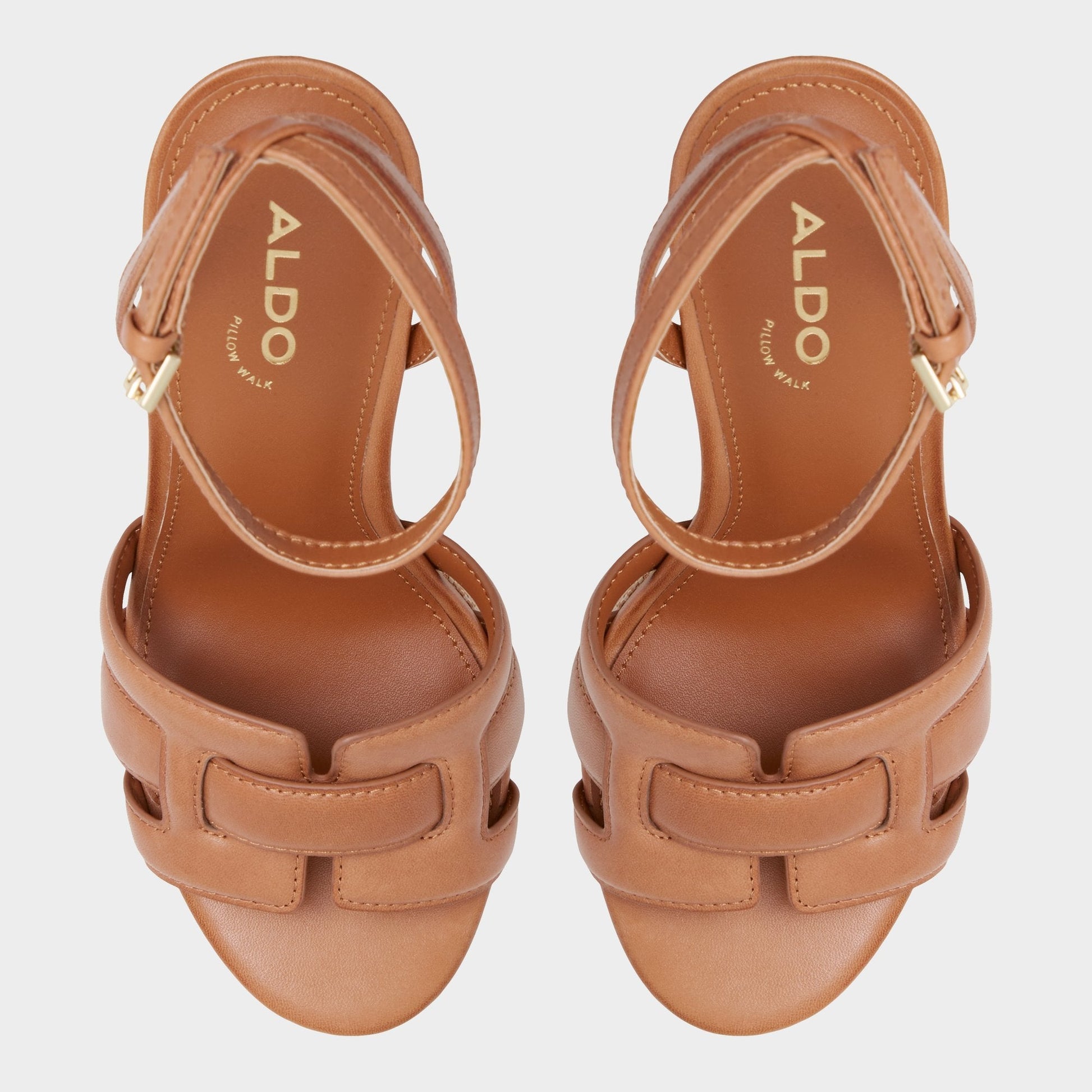 Aldo Valaberel Medium Brown Women's Platform sandals - Strappy heeled sandal, Platform Women