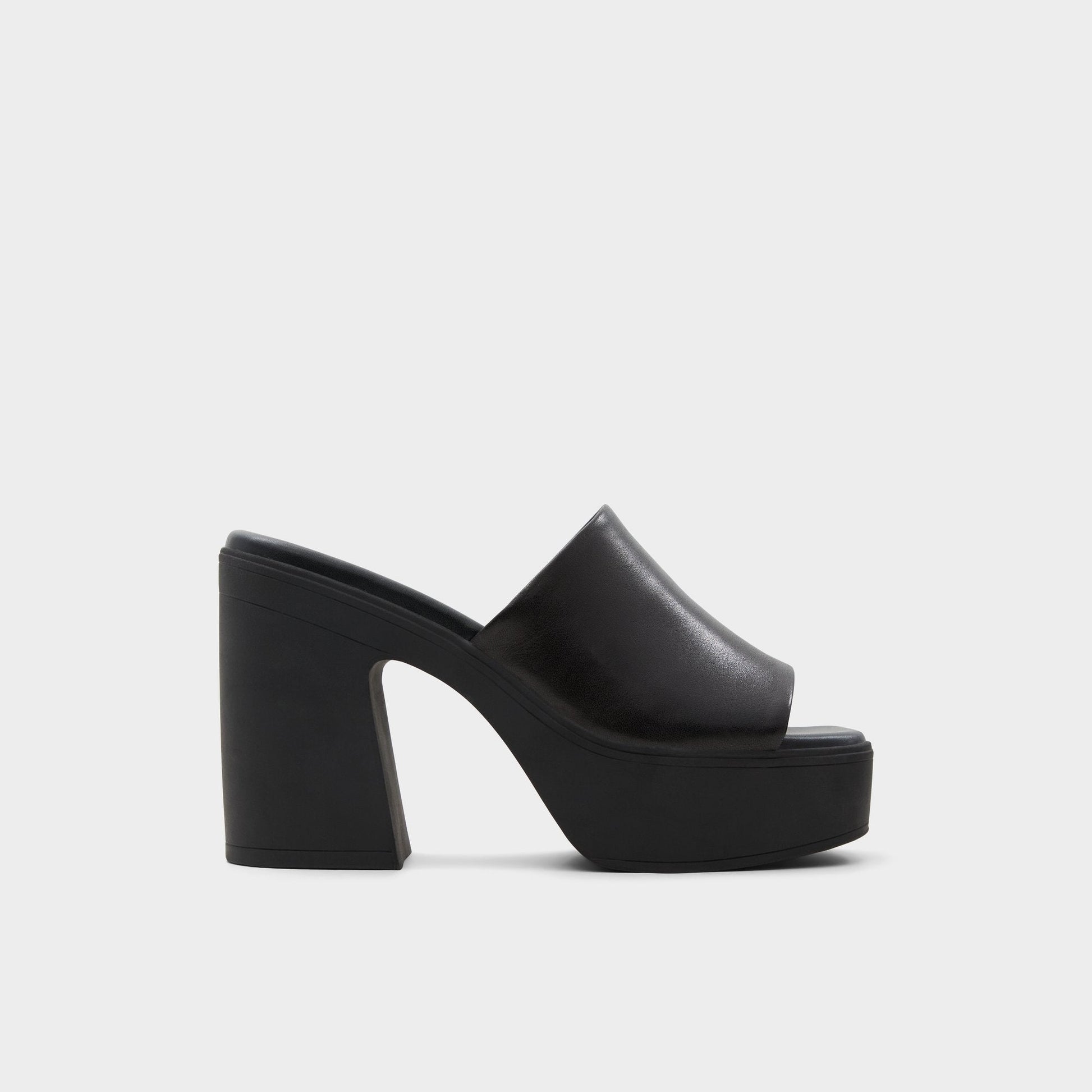 Aldo Maysee Other Black Leather Smooth Women's Mule slides - Heeled mule, Platform Women