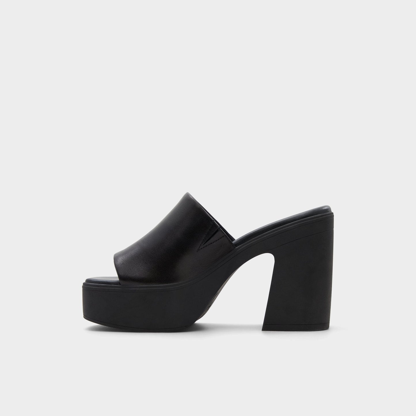 Aldo Maysee Other Black Leather Smooth Women's Mule slides - Heeled mule, Platform Women