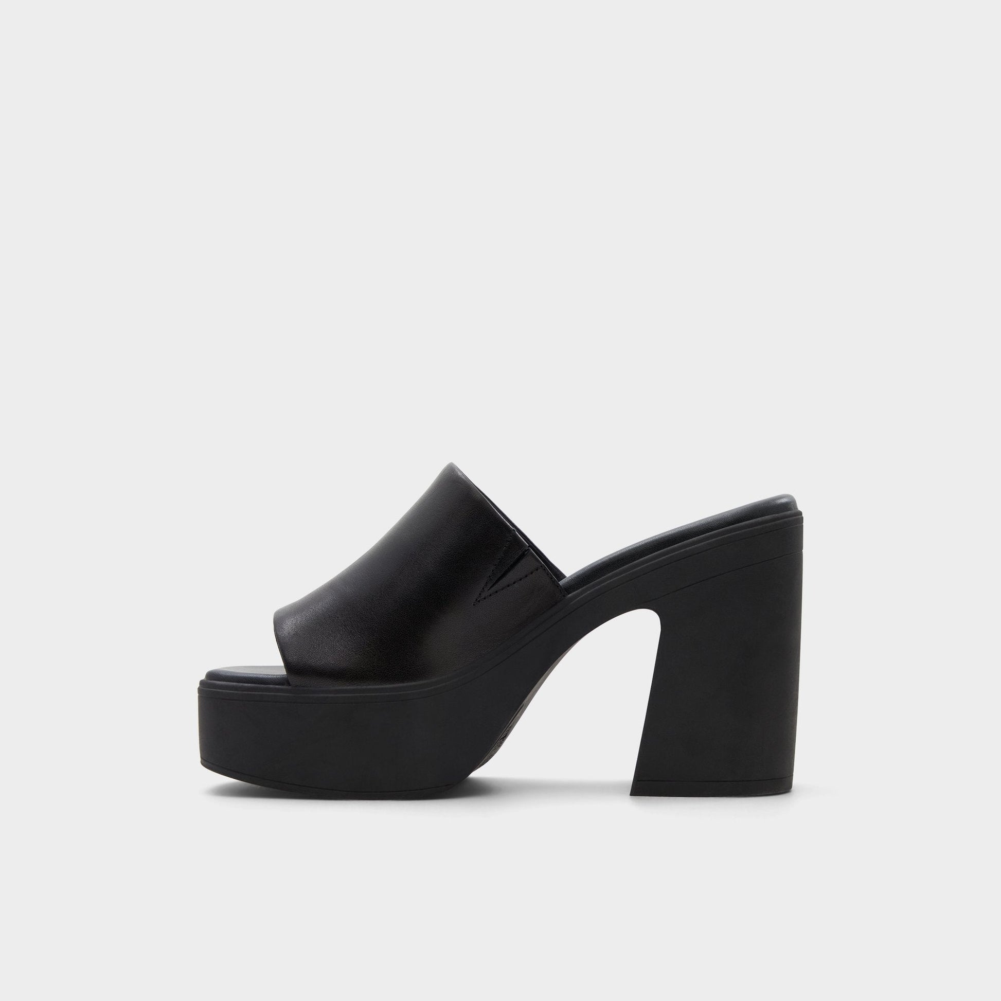 Aldo Maysee Other Black Leather Smooth Women's Mule slides - Heeled mule, Platform Women