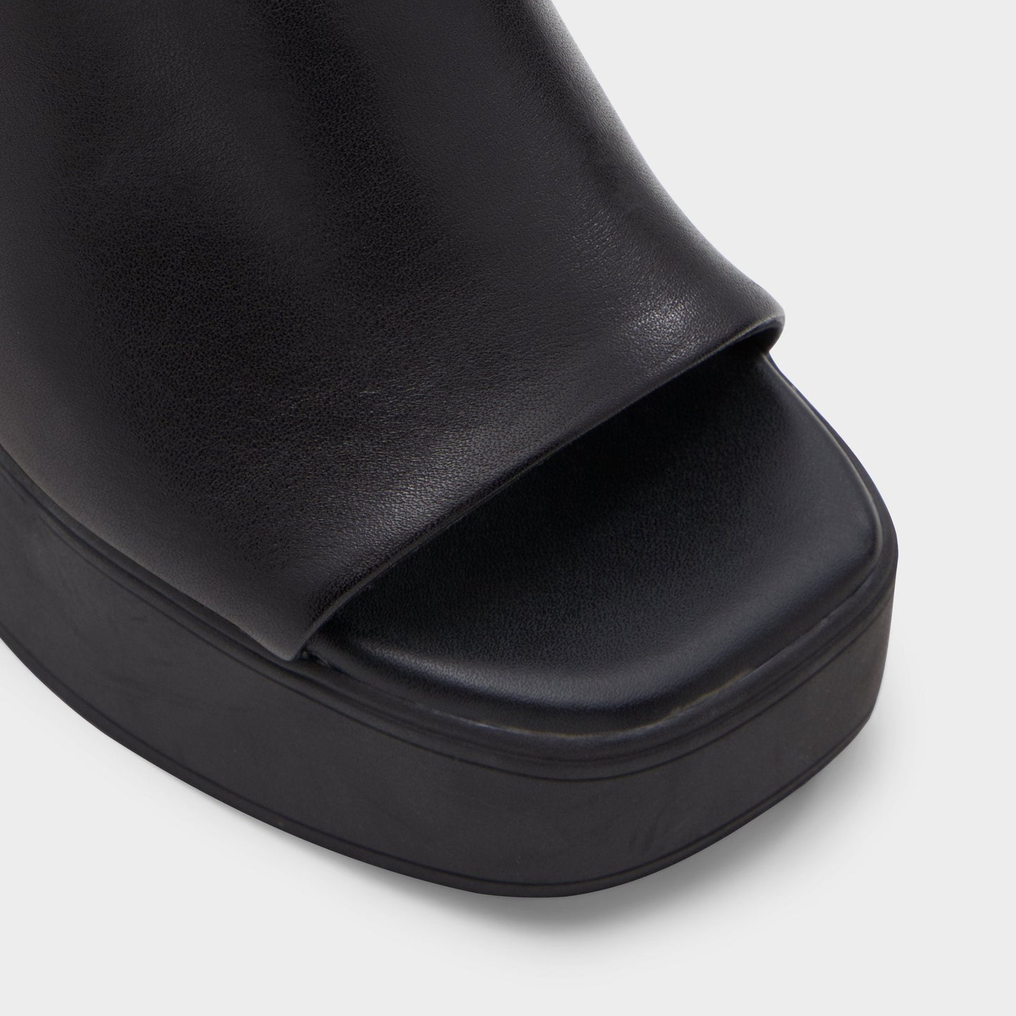 Aldo Maysee Other Black Leather Smooth Women's Mule slides - Heeled mule, Platform Women