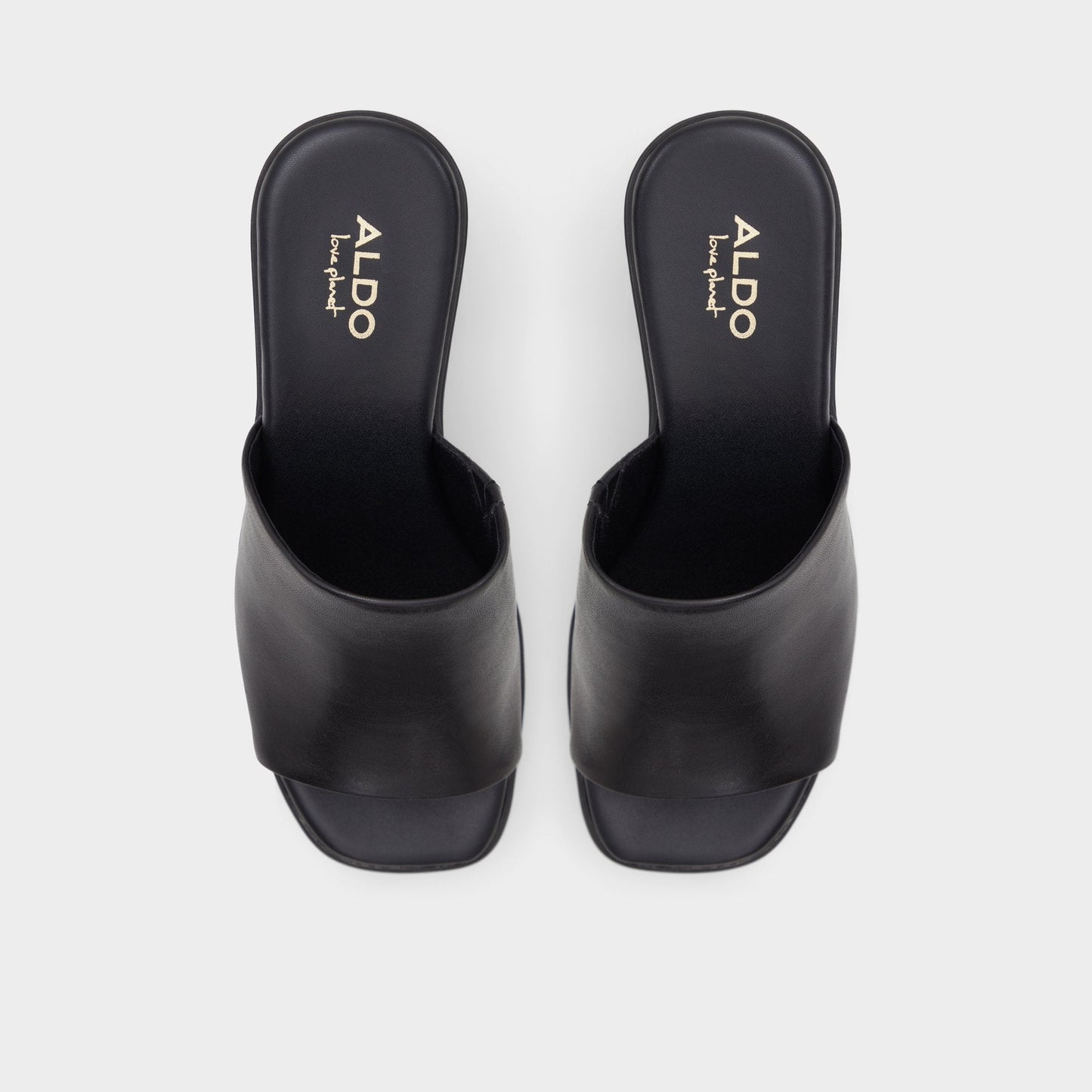 Aldo Maysee Other Black Leather Smooth Women's Mule slides - Heeled mule, Platform Women