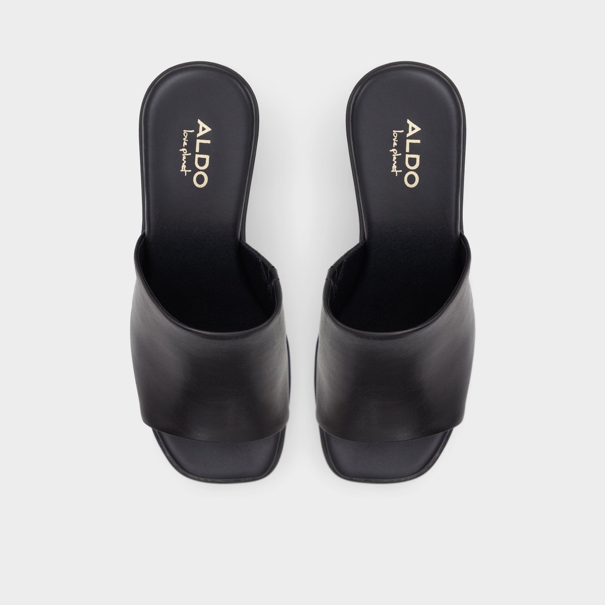 Aldo Maysee Other Black Leather Smooth Women's Mule slides - Heeled mule, Platform Women