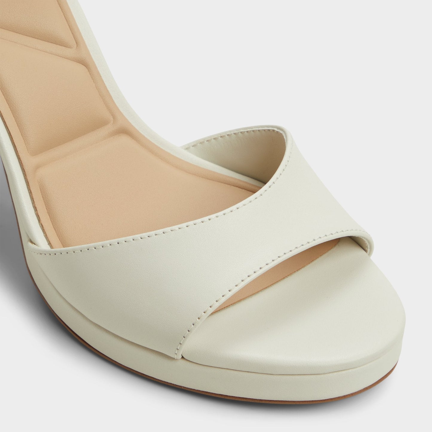 Aldo Gracious White/Bone Women's Block heels - Strappy heeled sandal, Block heel Women