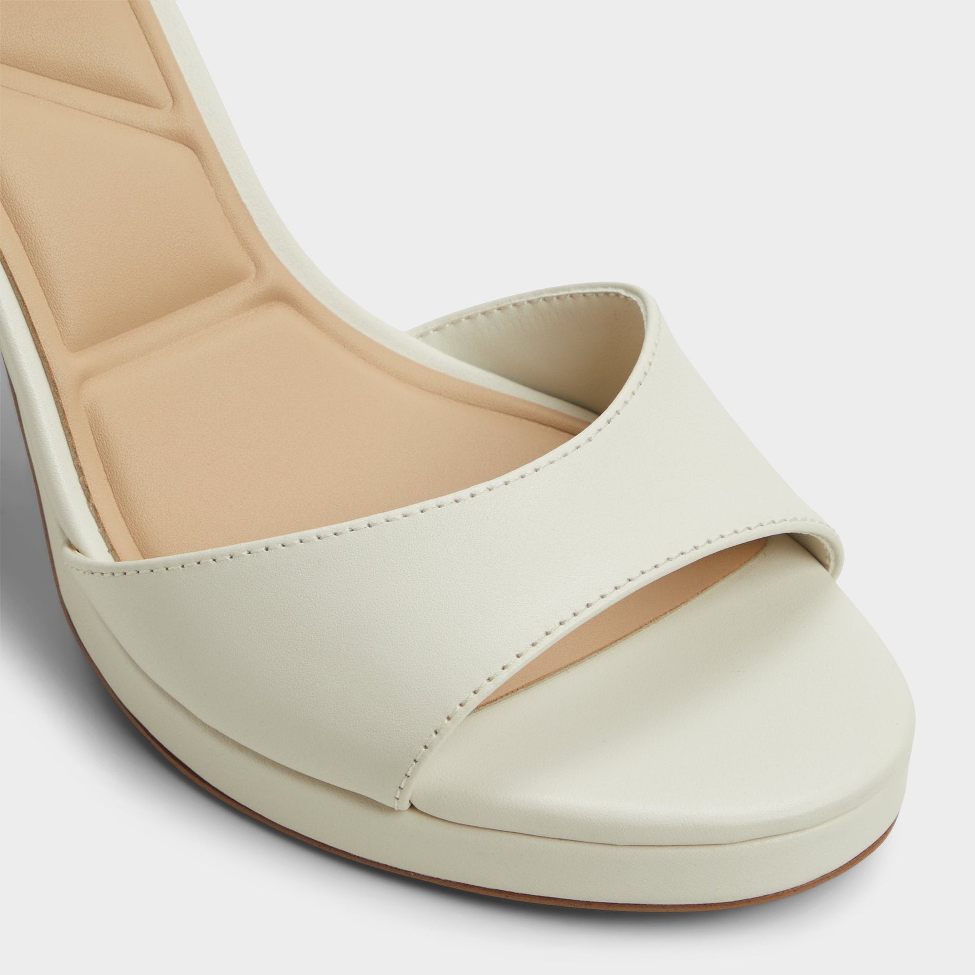 Aldo Gracious White/Bone Women's Block heels - Strappy heeled sandal, Block heel Women