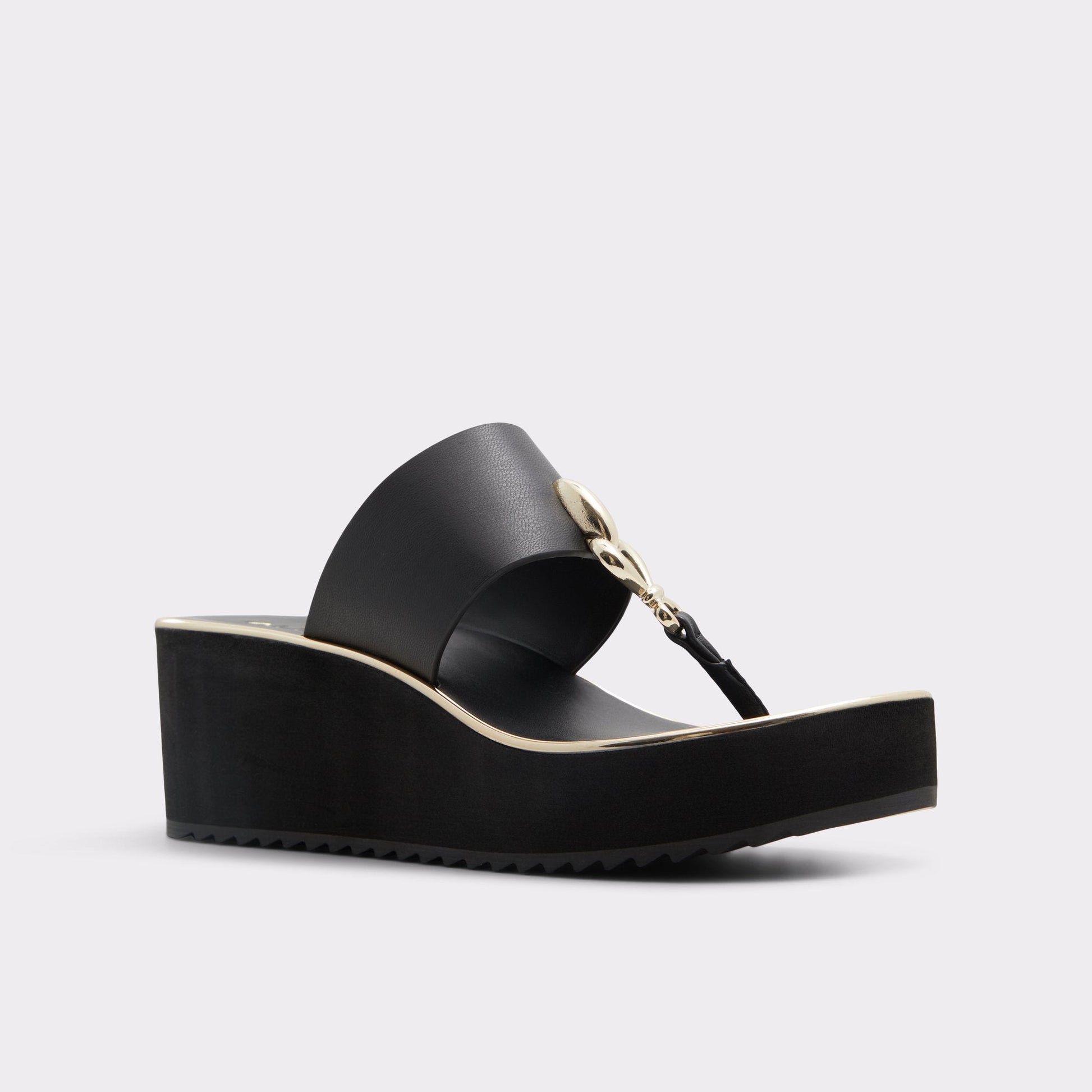 Aldo Penelopy Black Women's Wedges - Wedge sandal, Wedge heel Women