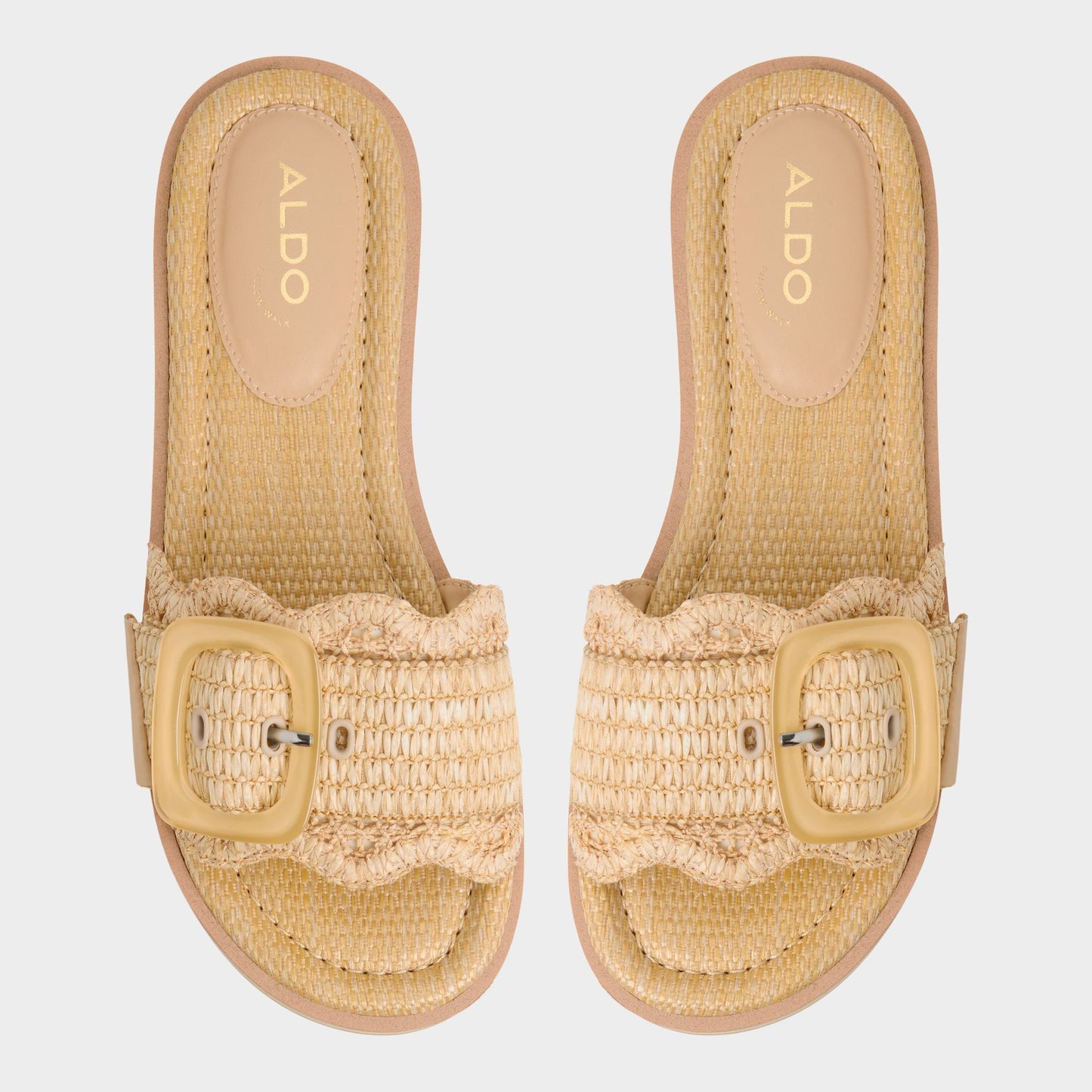 Aldo Wavynelly Light Beige Women's Flats - Slide sandal, Platform Women