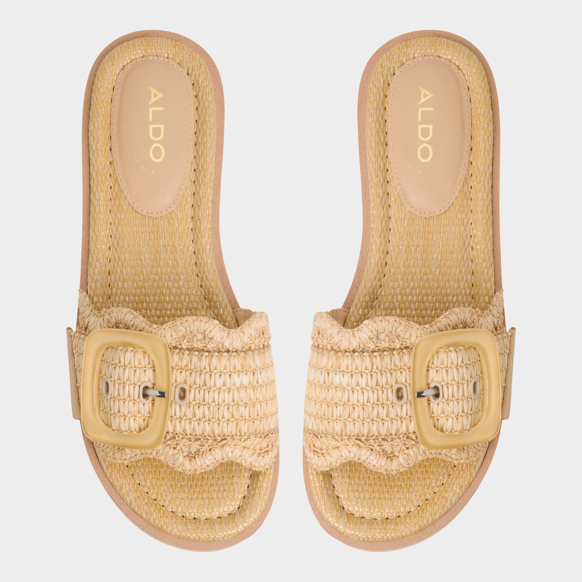 Aldo Wavynelly Light Beige Women's Flats - Slide sandal, Platform Women