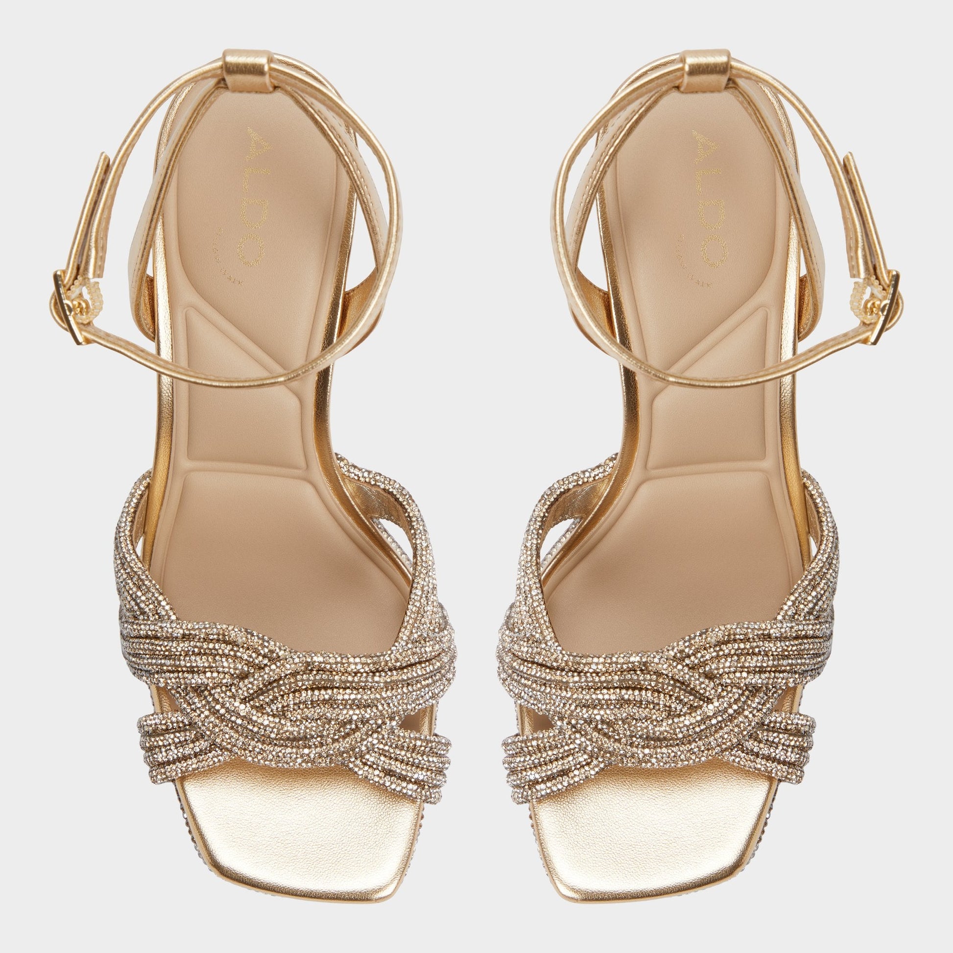 Aldo Shimma Gold Women's Iridescent metallics - Strappy heeled sandal, Platform Women