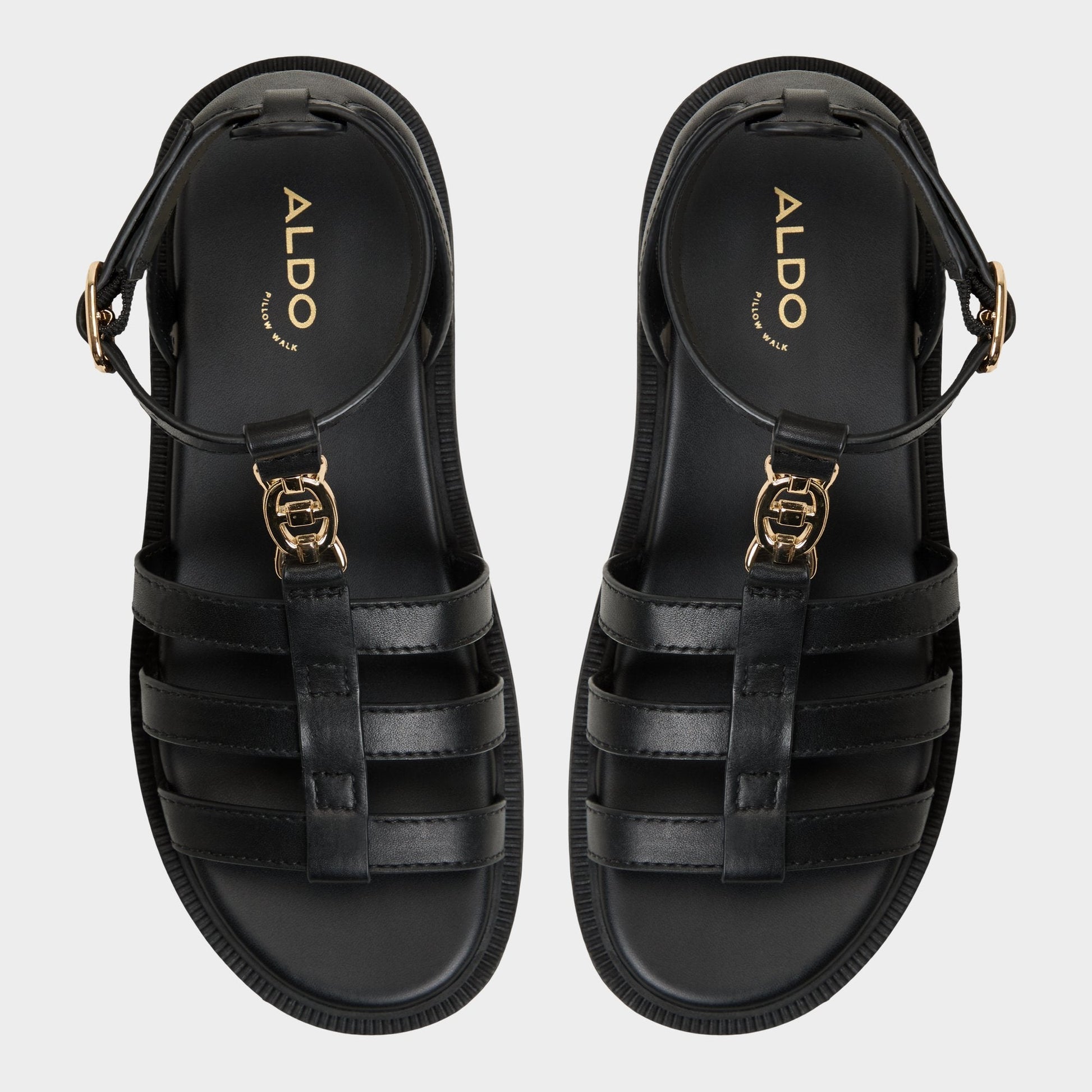 Aldo Lamington Black Women's Strappy sandals - Gladiator sandal, Lug sole Women