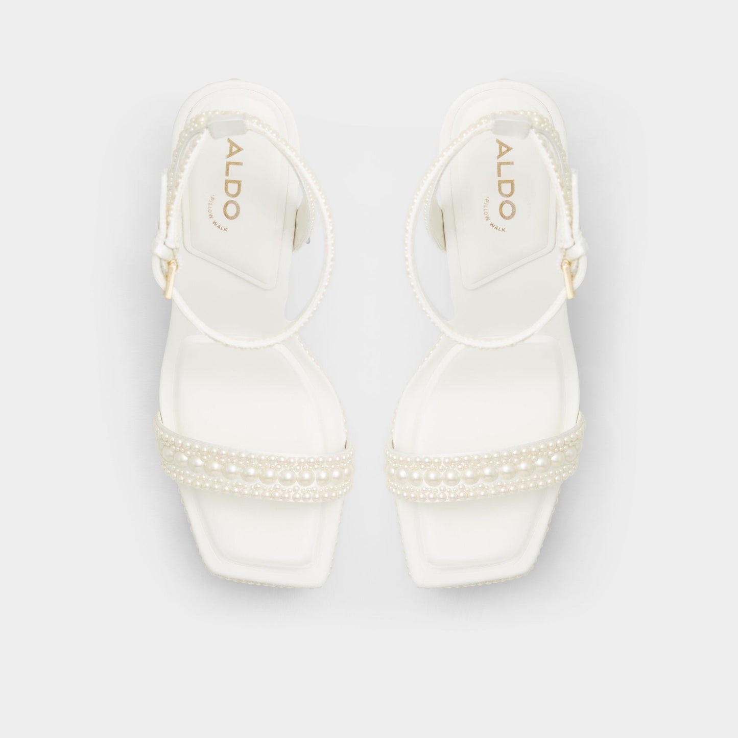 Aldo Lulu White Women's Strappy sandals - Strappy heeled sandal, Block heel Women