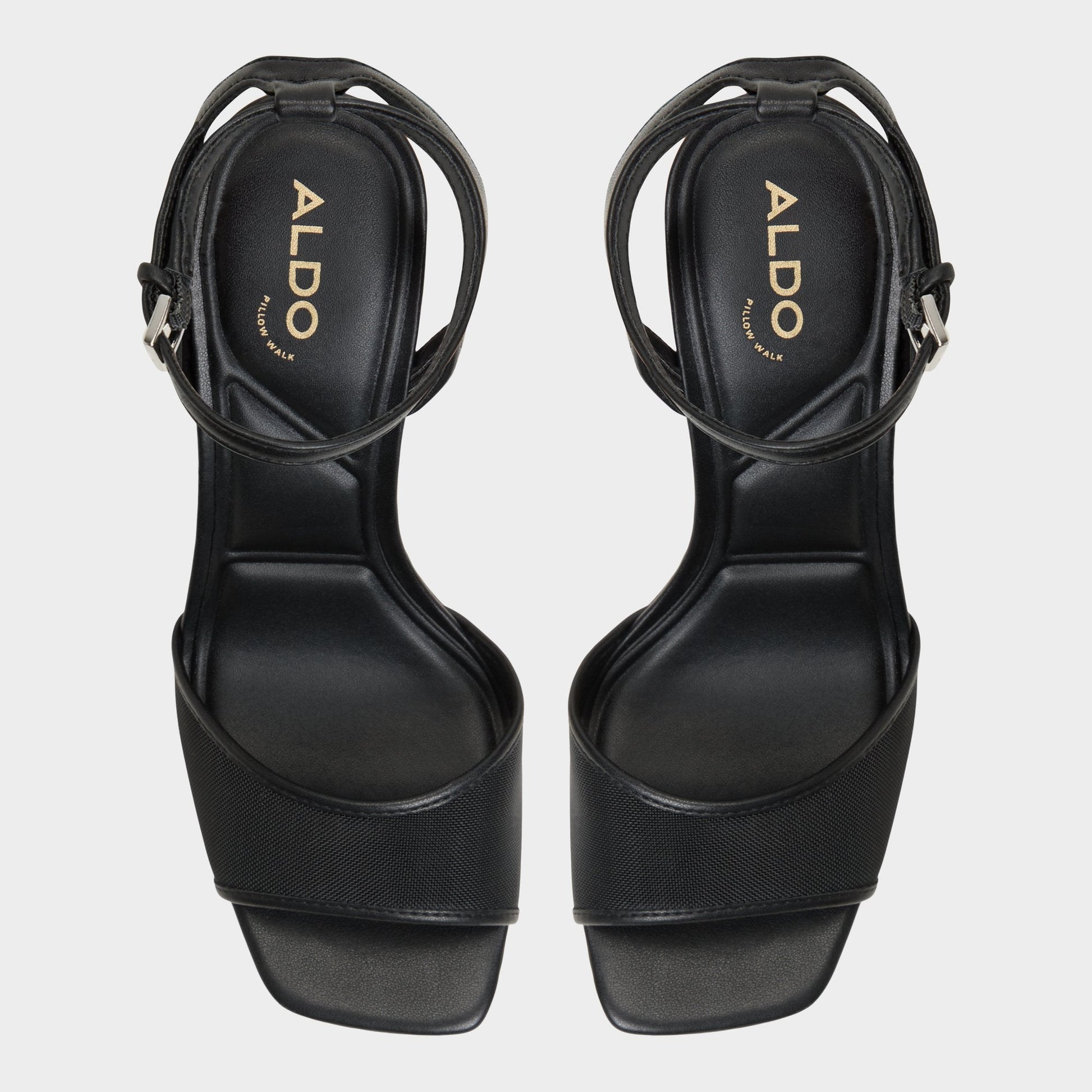 Aldo Chicglimmer Black Women's Platform sandals - Strappy heeled sandal, Block heel Women