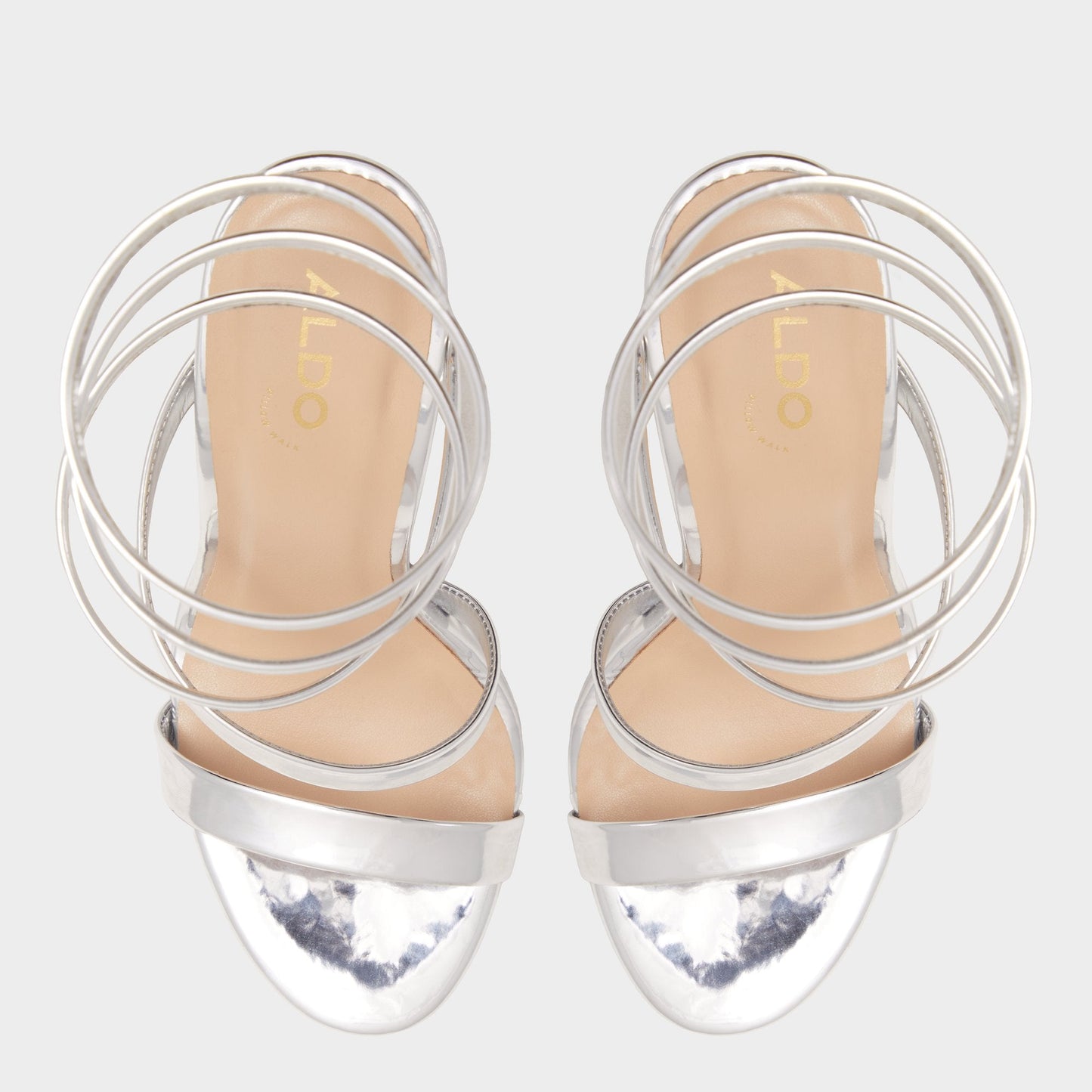 Aldo Katswirl in Silver - Strappy sandal, Stiletto platform Women